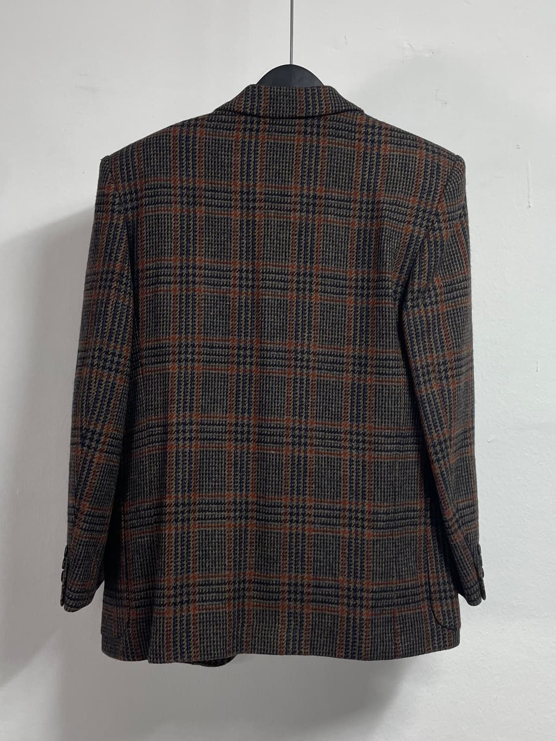 90s 버버리 우먼스 체크 싱글 울 블레이저 (on.525) 상품이미지3