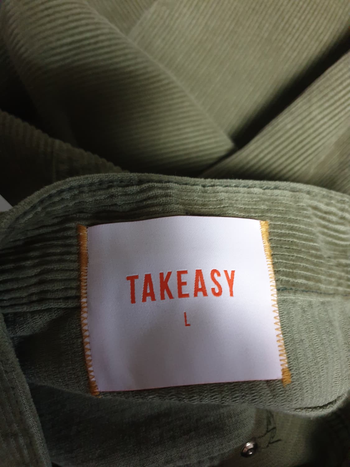 (새상품) 테이크이지 코듀로이 커브드 제이 팬츠 카키 (L) 상품이미지6