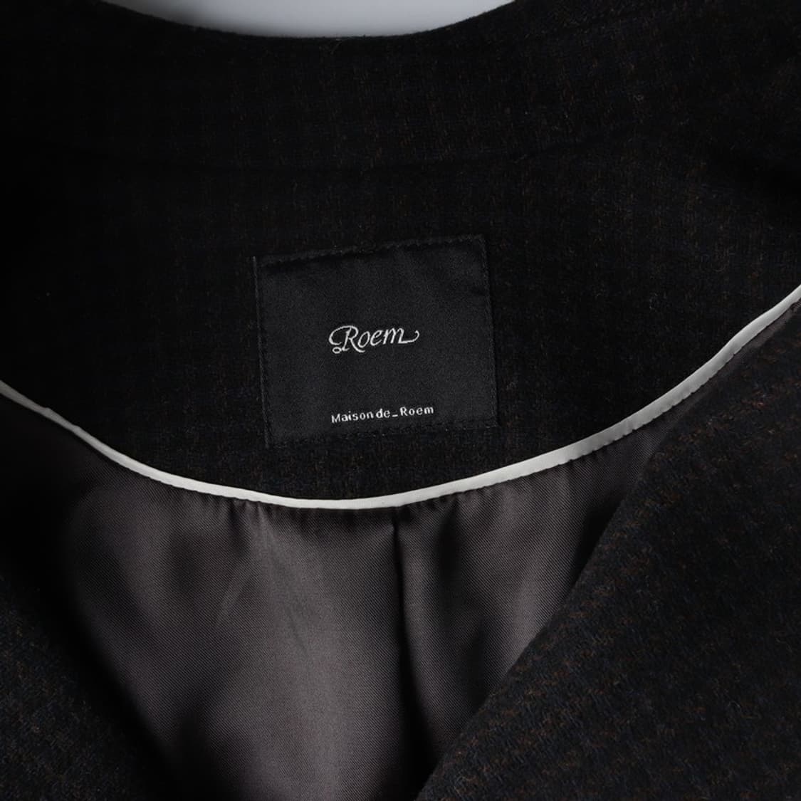 ROEM 모직 빅카라 싱글 하프 코트 상품이미지6