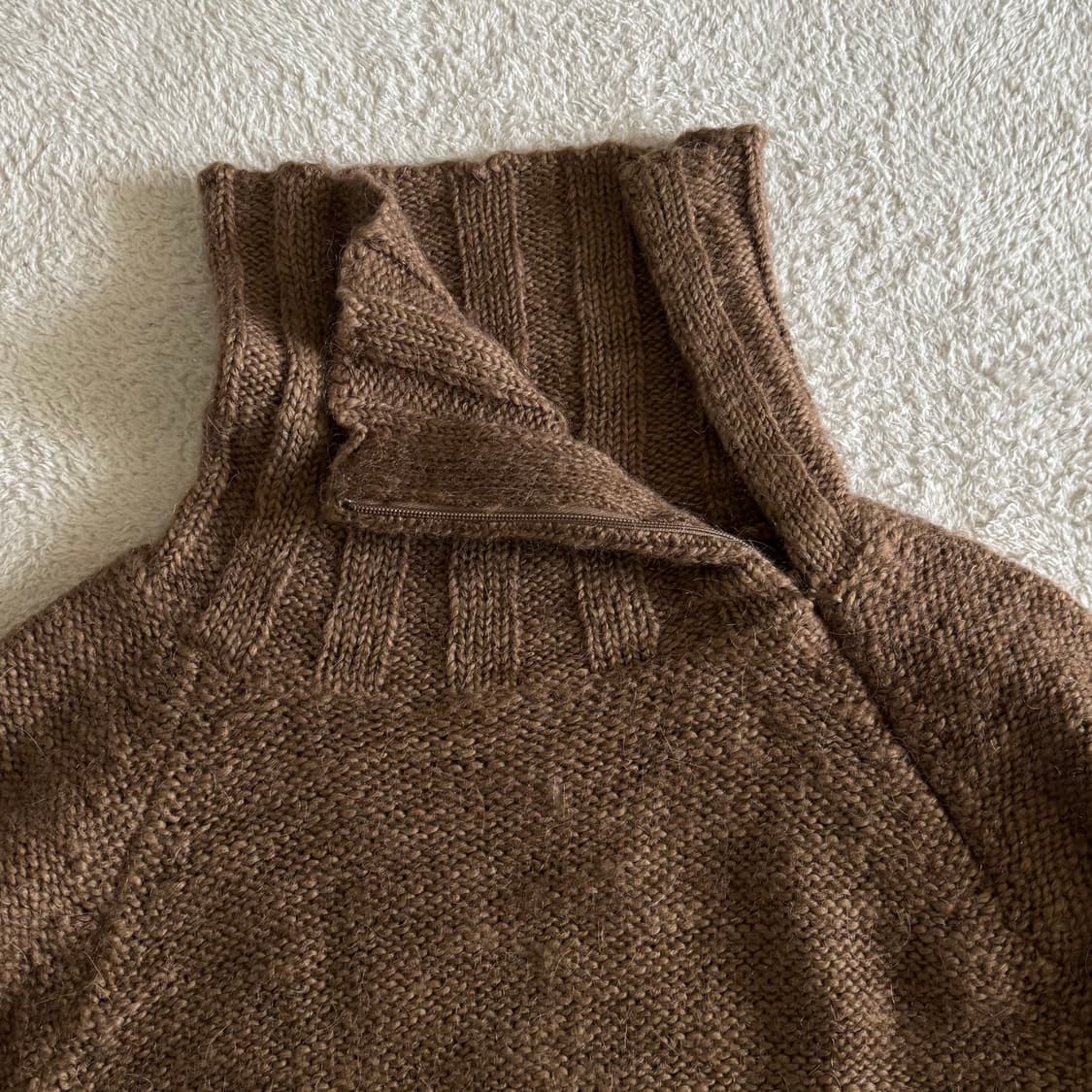 일본빈티지 브라운 목 폴라 니트 상품이미지5