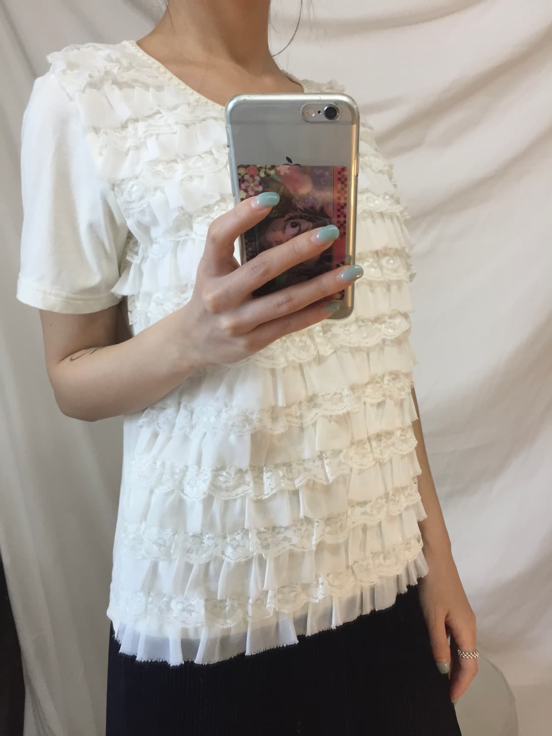 레이스 프릴 탑 상품이미지1