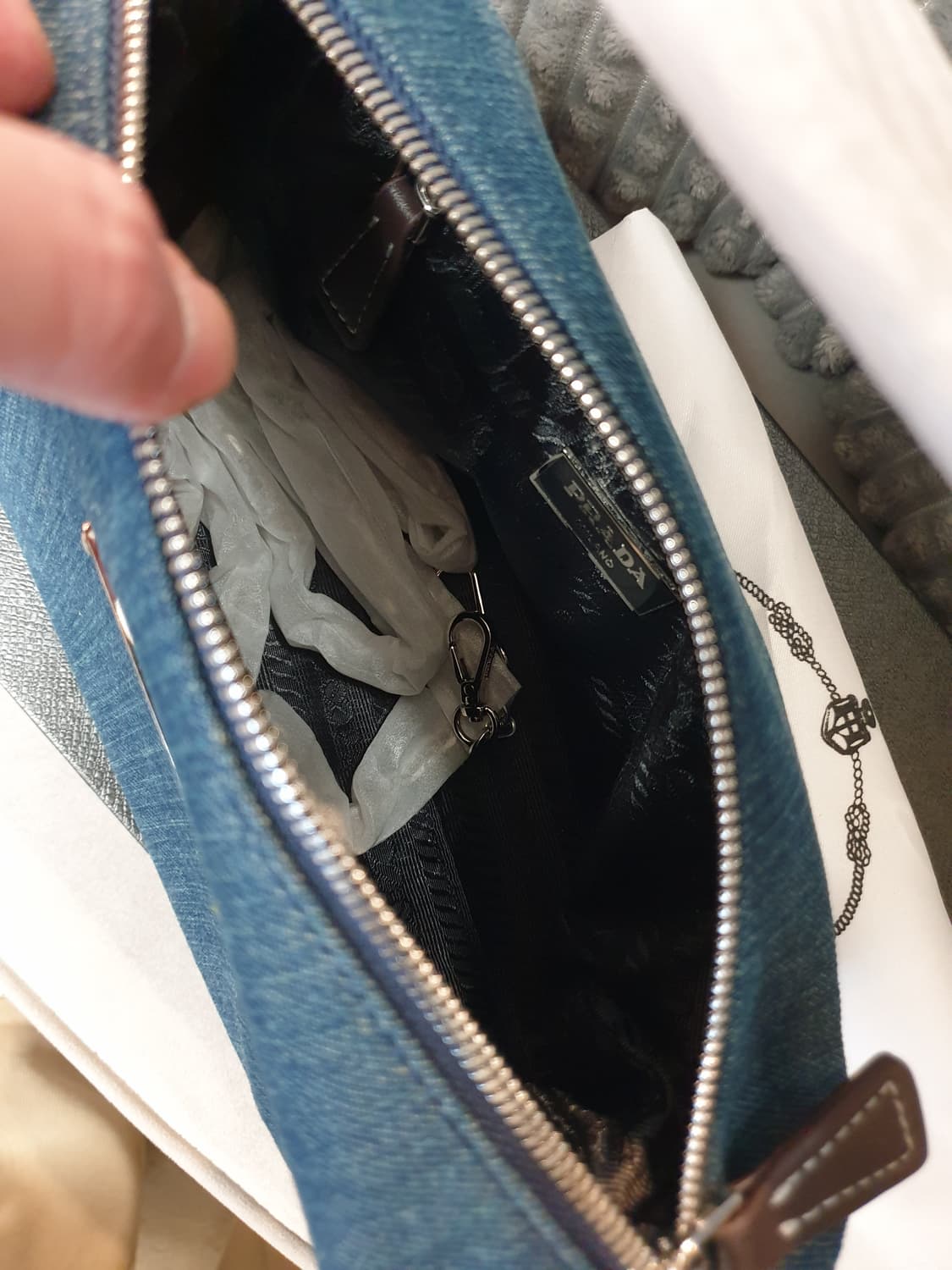 프라다 데님 숄더백 크로스백 상품이미지7