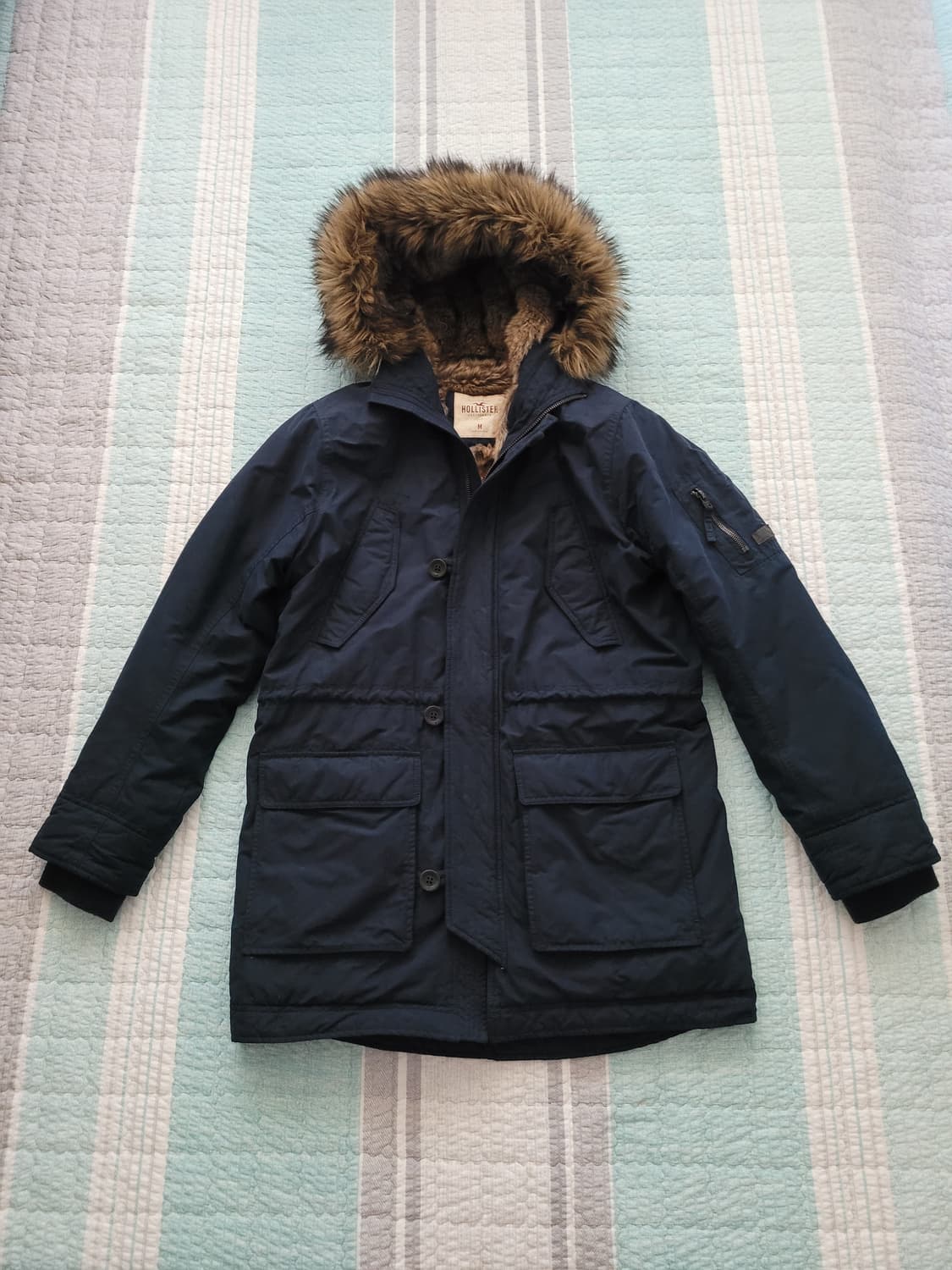  아베크롬비 홀리스터 울프죠 인조모피 후드야상파카. M 105사이즈 상품이미지2