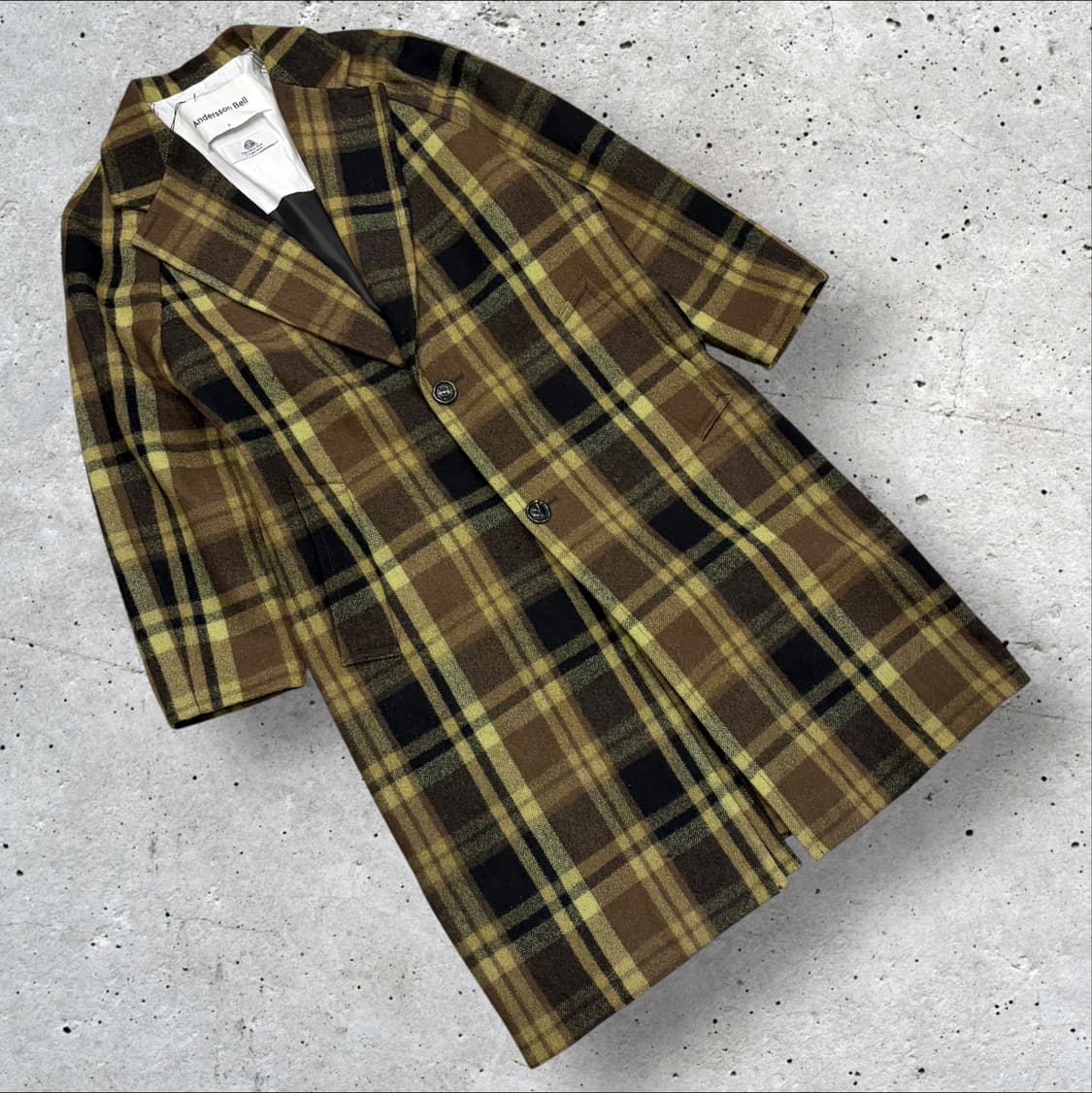 [S] 앤더슨벨 미구엘 울 체크 롱코트 D42 상품이미지1