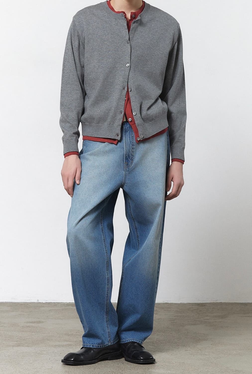 일꼬르소 더블레이어드 가디건 그레이 L 상품이미지3