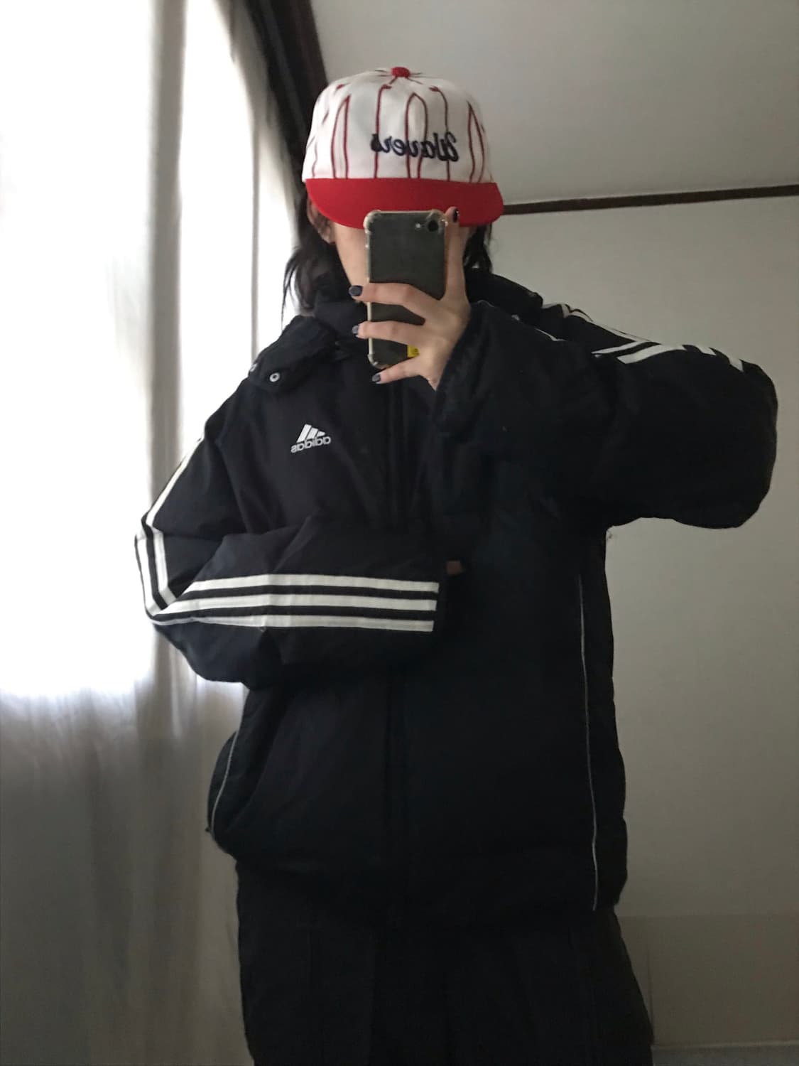 아디다스 00s 검흰 후드 패딩 상품이미지6