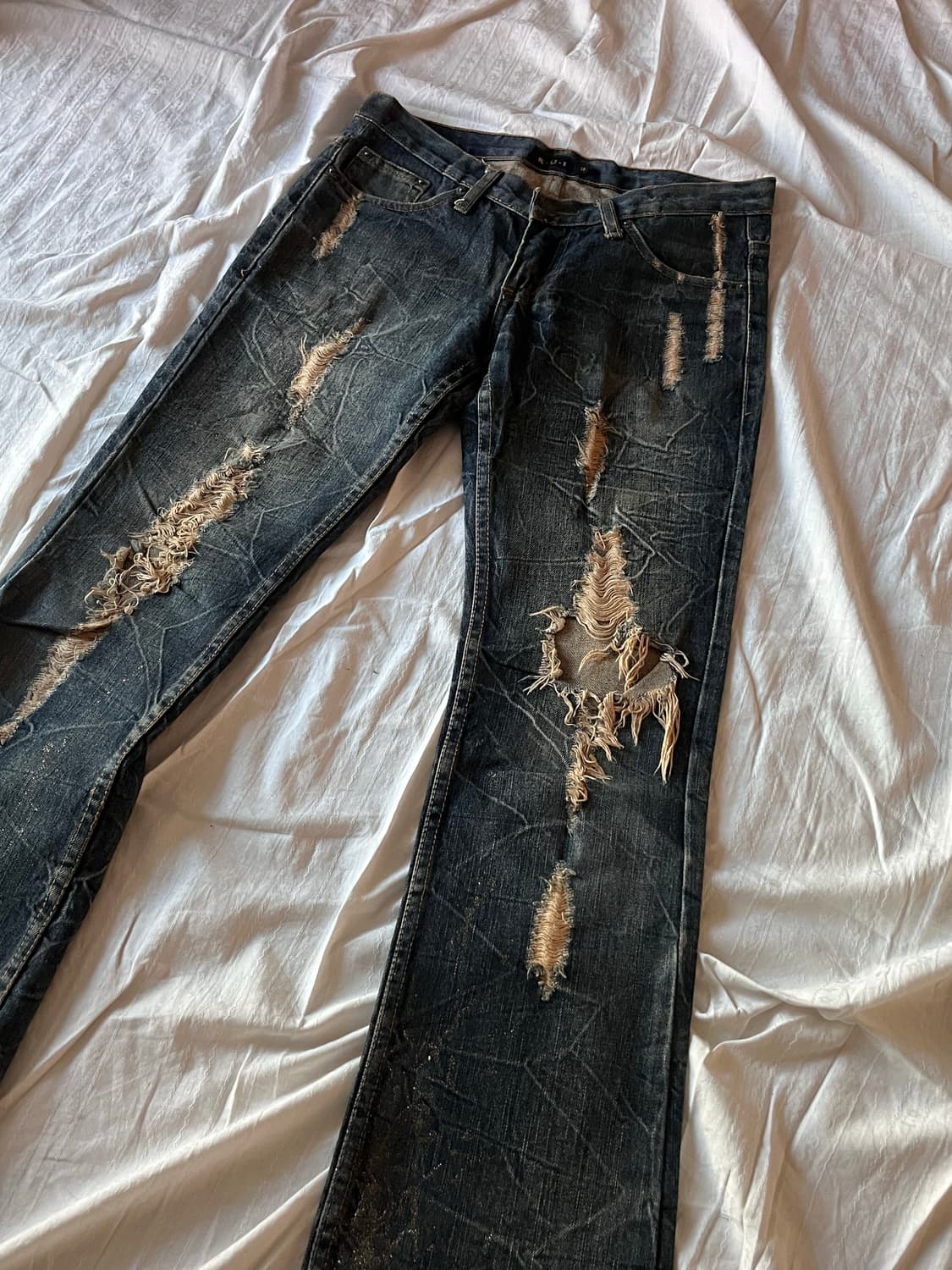 Distressed Pearl Boot cut Y2K Denim 상품이미지2