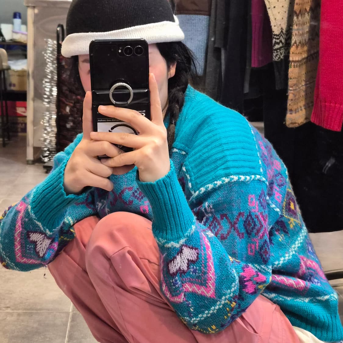 [NO.9] 포인트 배색 빈티지 니트 상품이미지2