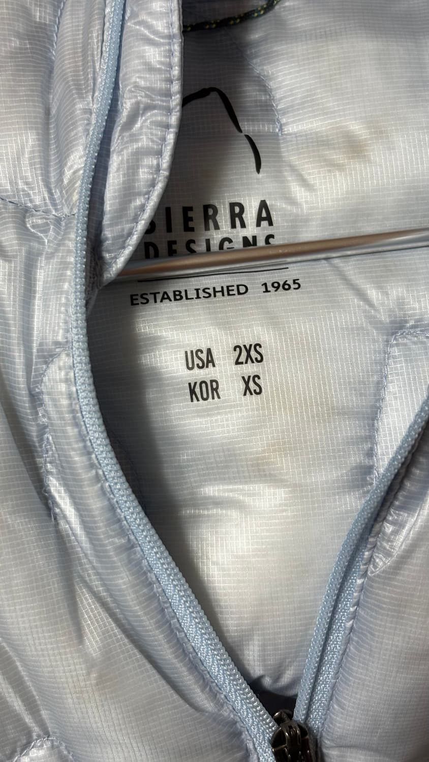 W) 시에라디자인 하프돔 경량패딩 구스다운 후드자켓 라이트블루 xs 상품이미지6