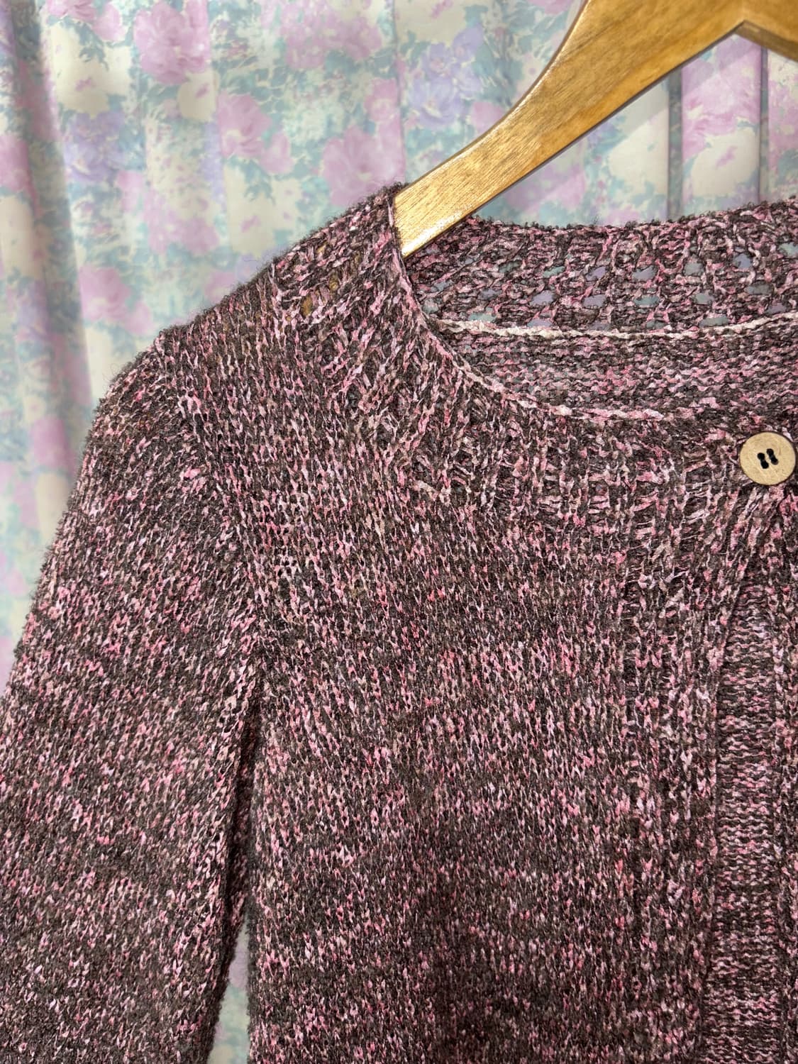 핑크 브라운 7부 니트 가디건 상품이미지10