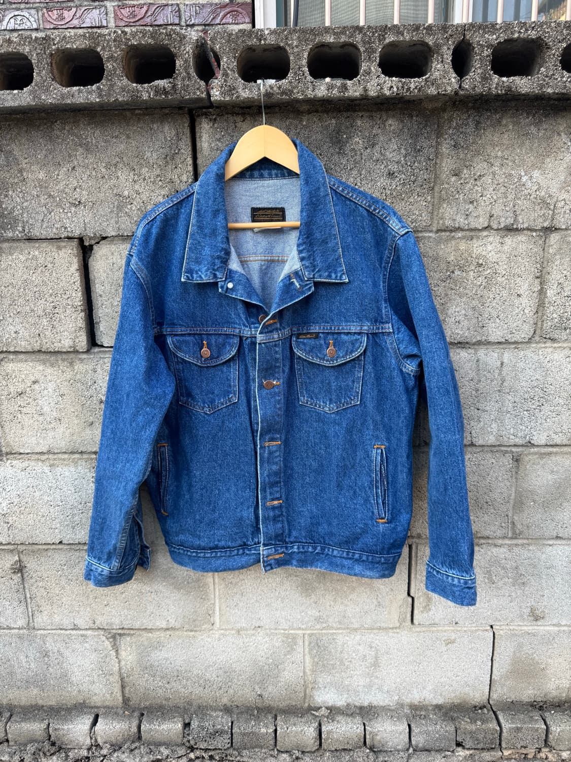 80~90s 에디바우어 빈티지 데님 트러커 자켓 L 상품이미지1