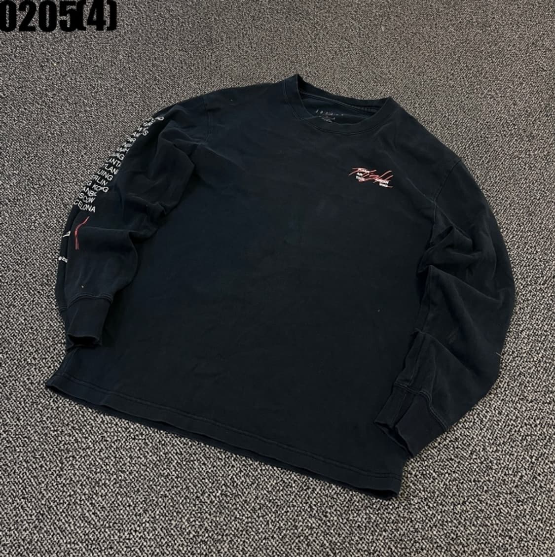 [M/95] 나이키 조던 블랙 뒷프린팅 긴팔 티셔츠 0205(4) 상품이미지2