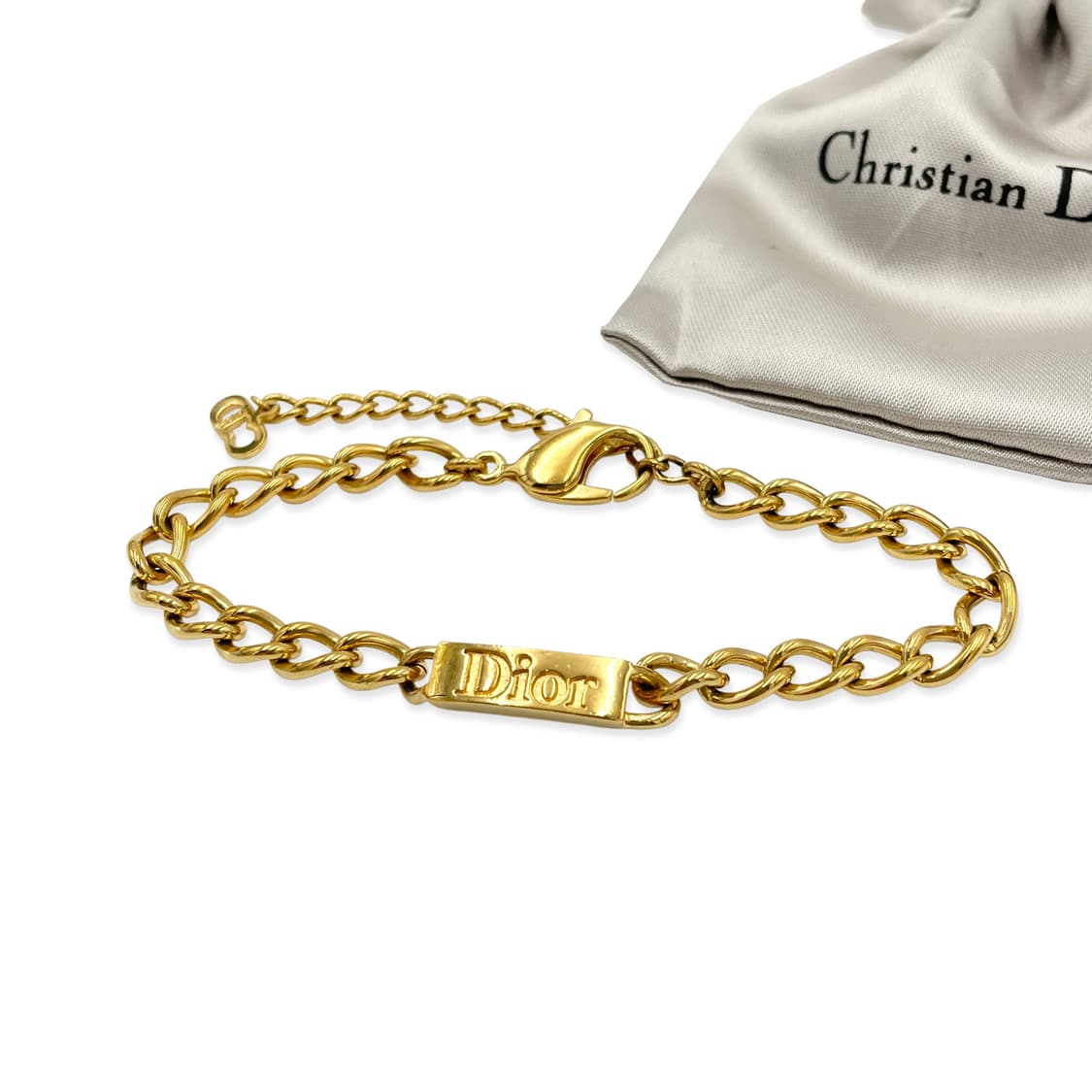 디올 로고 ID바 금장 체인 팔찌 상품이미지1