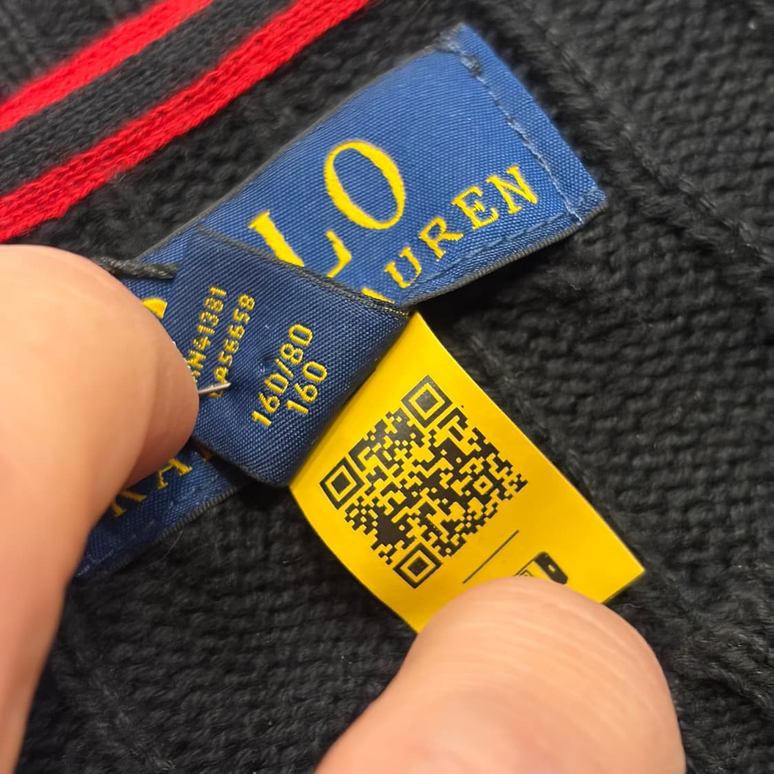 [L] 폴로 랄프로렌 신형 큐알 블랙 케이블 니트 스웨터 B911 상품이미지5