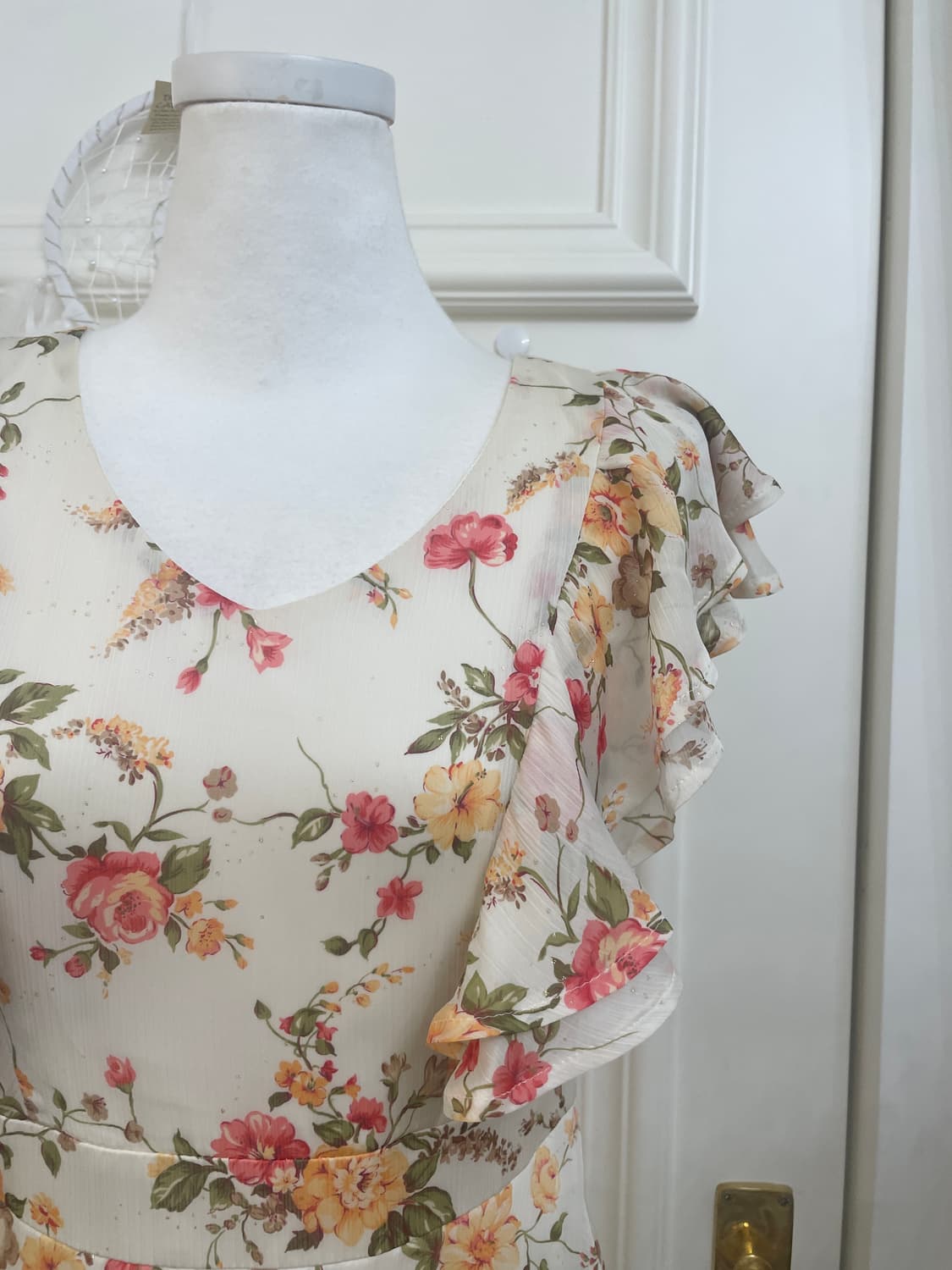 vintage flower ruffle midi opc(size-38) 상품이미지7