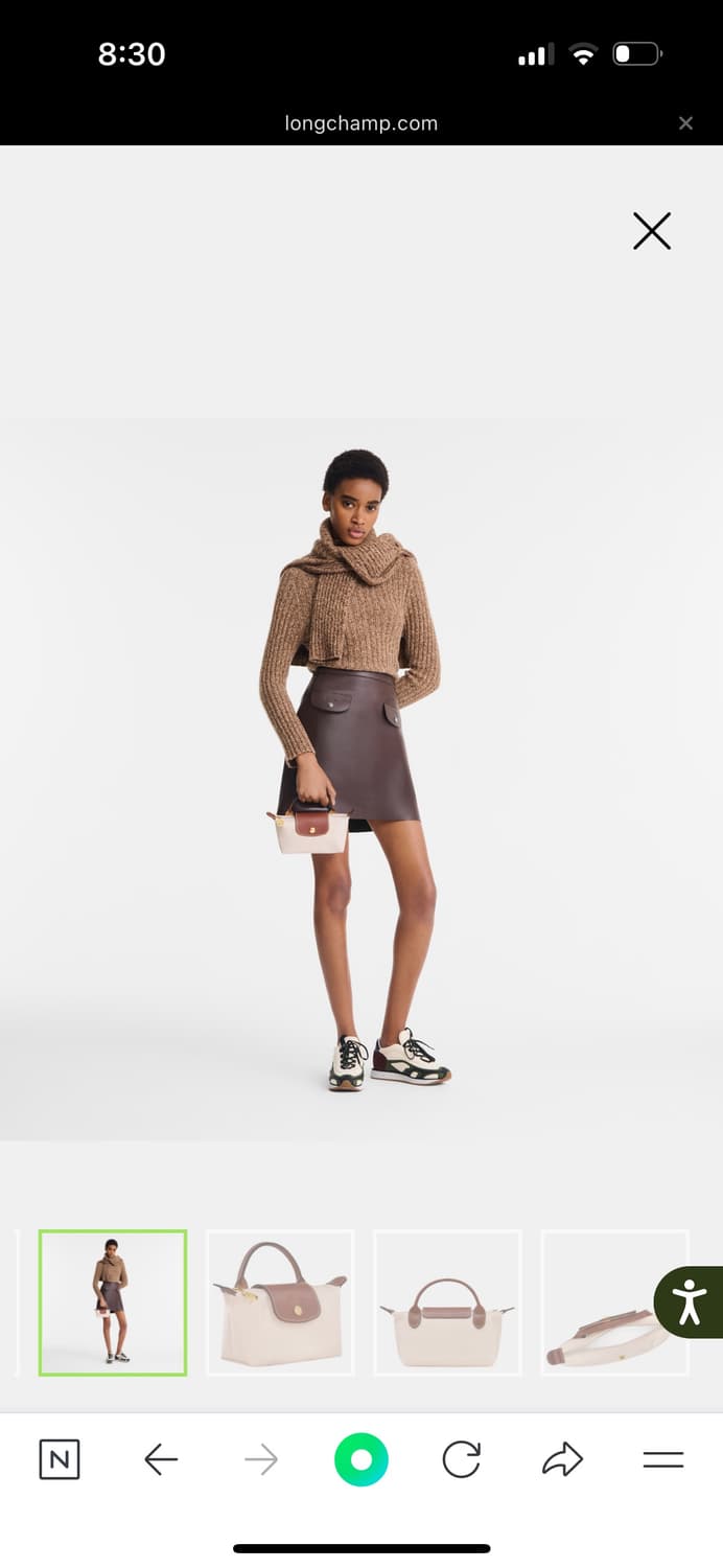 (실착용X) 롱샴 르 플리아쥬 오리지널 핸들 파우치 미니 상품이미지4