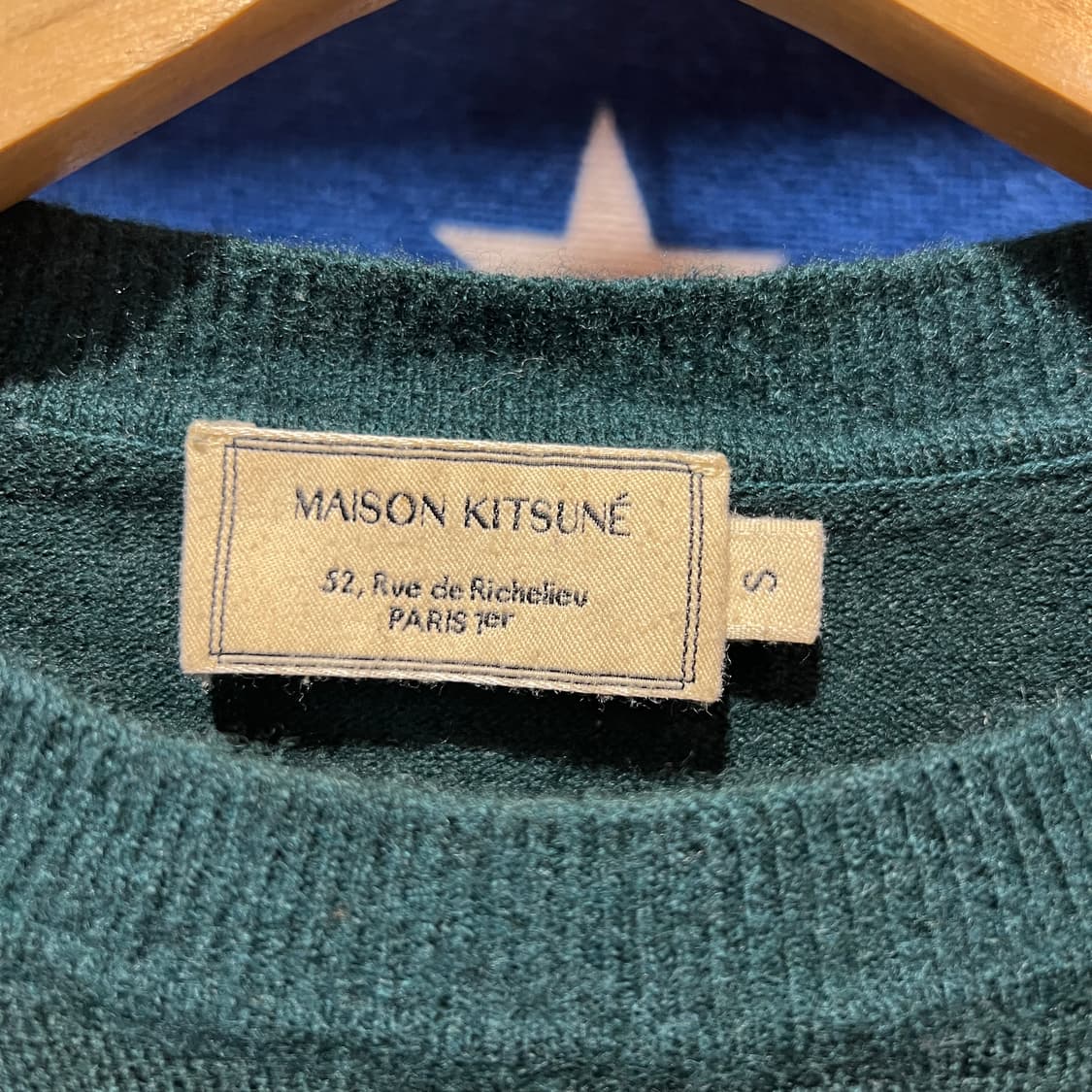 메종키츠네 크롭 니트 스웨터 그린 상품이미지3