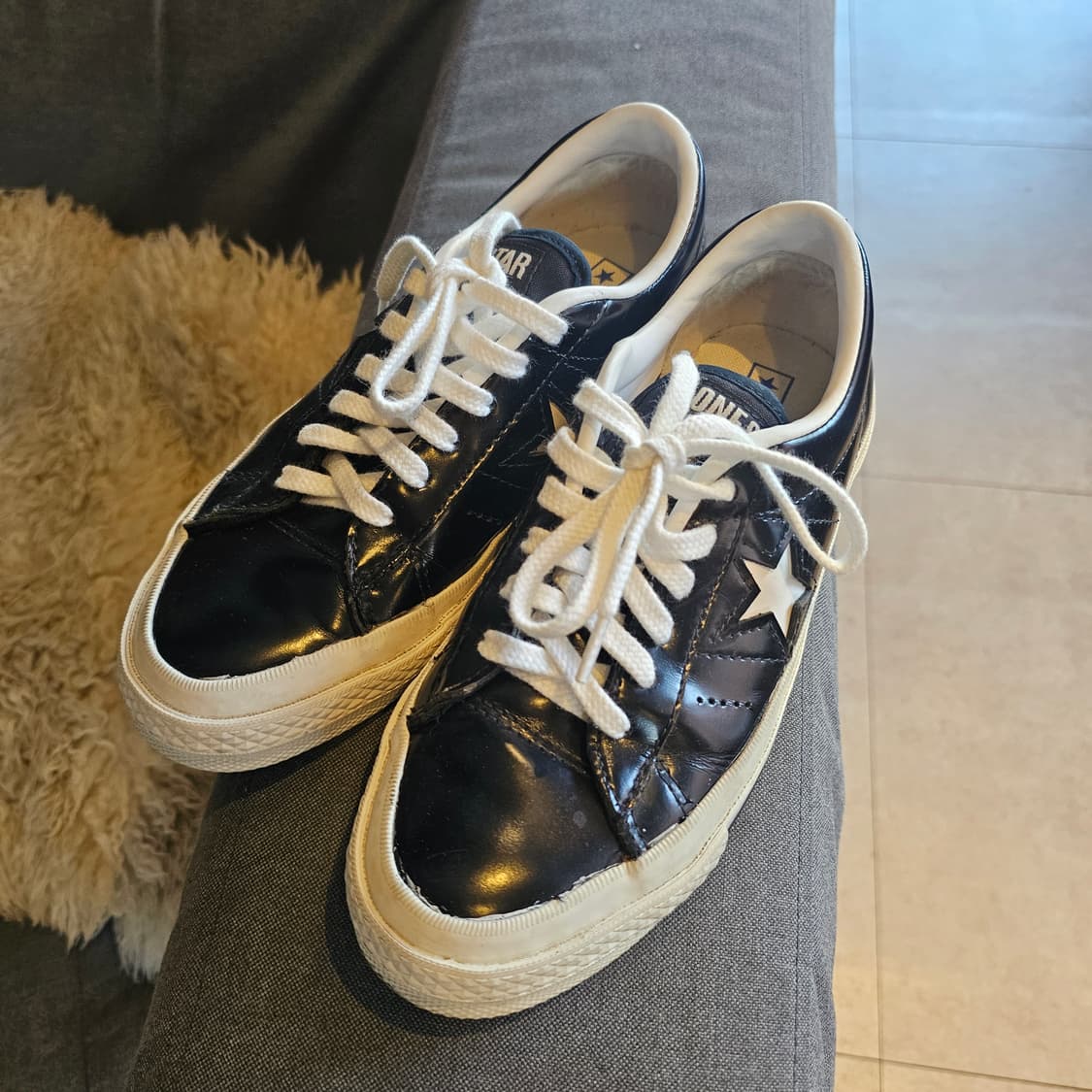 220 컨버스 원스타 레더 블랙 상품이미지1