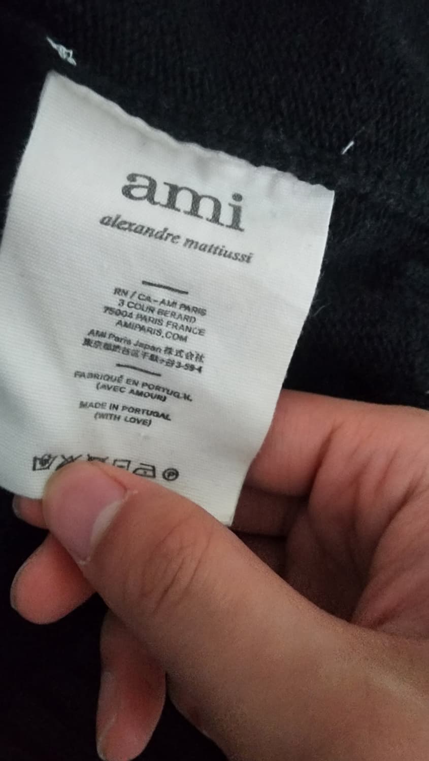 아미 빅로고 가디건L 블랙 상품이미지3