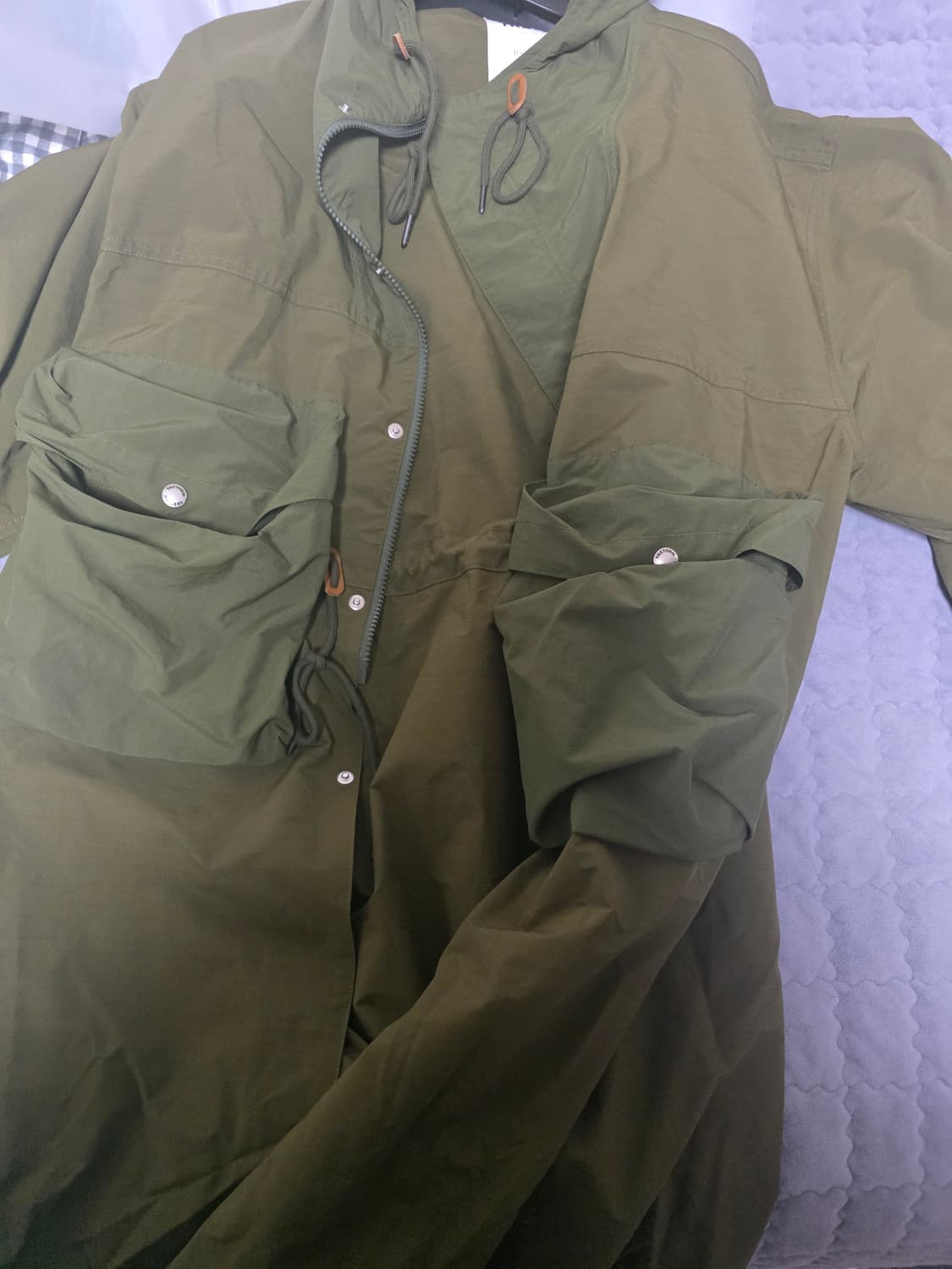 트레통 나일론 피쉬테일 후디 파카 올리브 L 사이즈 상품이미지3