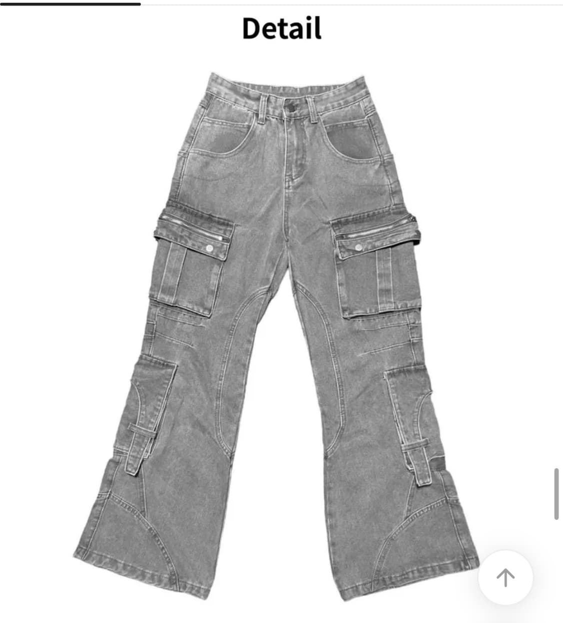 블루하츠 멀티 카고 지퍼 포켓 부츠컷 그레이 데님 팬츠 s 상품이미지3