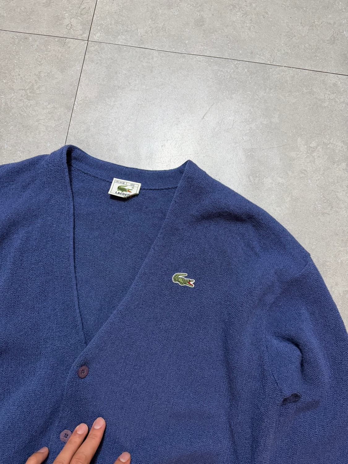 90s 라코스테 서광 퓨어 울  빈티지  니트 가디건 100size   상품이미지2