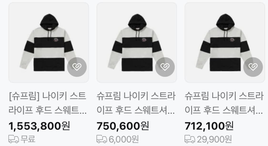 19SS 슈프림 나이키 콜라보 스트라이프 후드티 M 상품이미지6