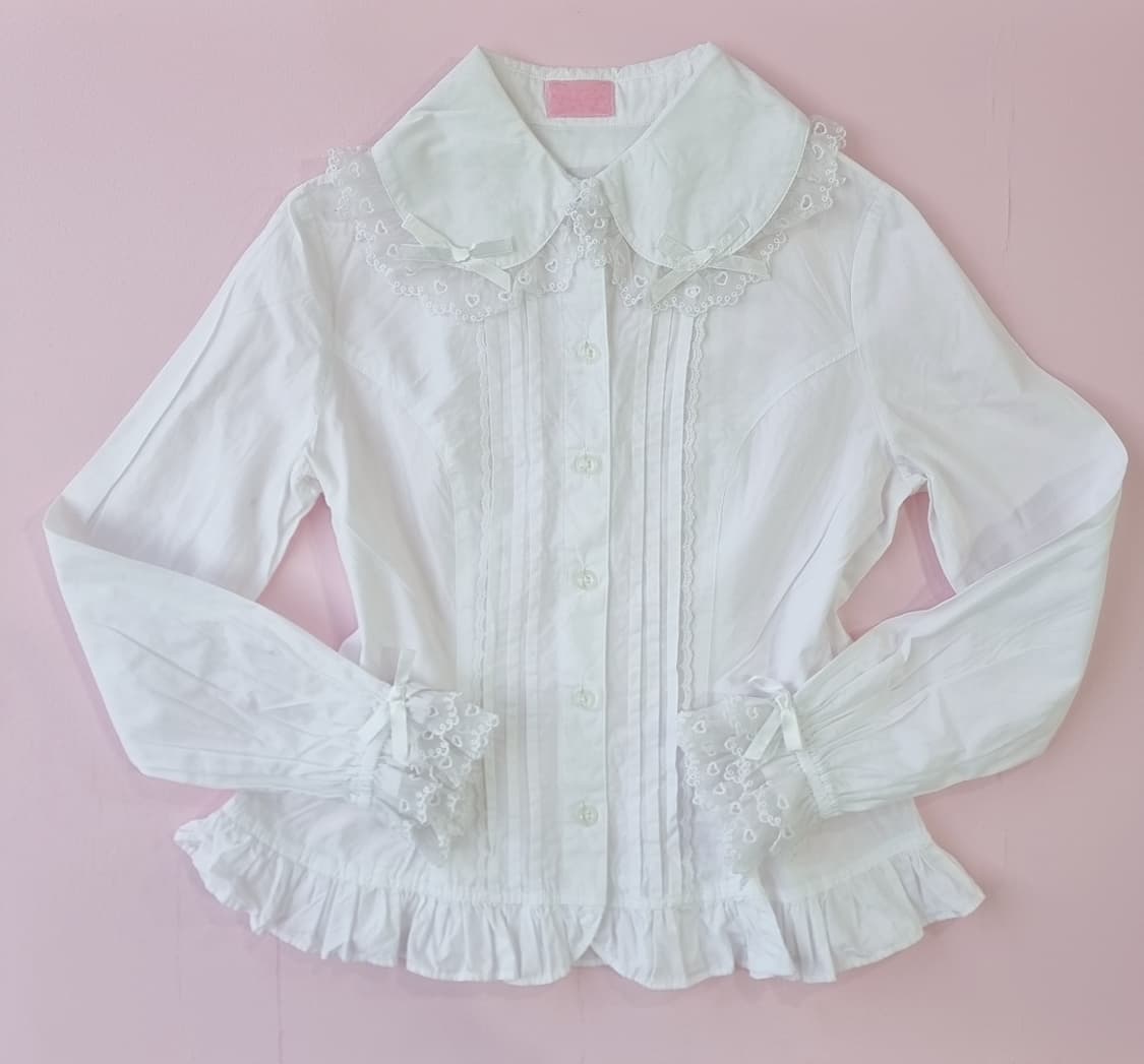 엔젤릭 프리티(Angelic Pretty) 화이트 레이스 리본 블라우스 상품이미지1