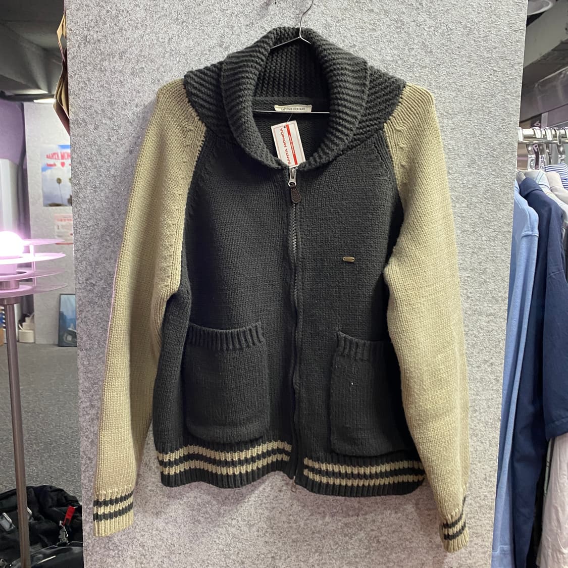 라퍼지스토어 투톤 투웨이 니트 집업 B4173 상품이미지2