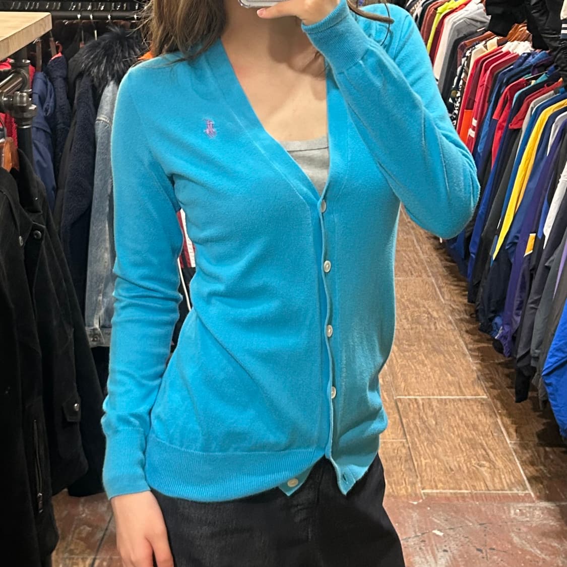 [HI] 폴로 니트 가디건 스카이블루 상품이미지4