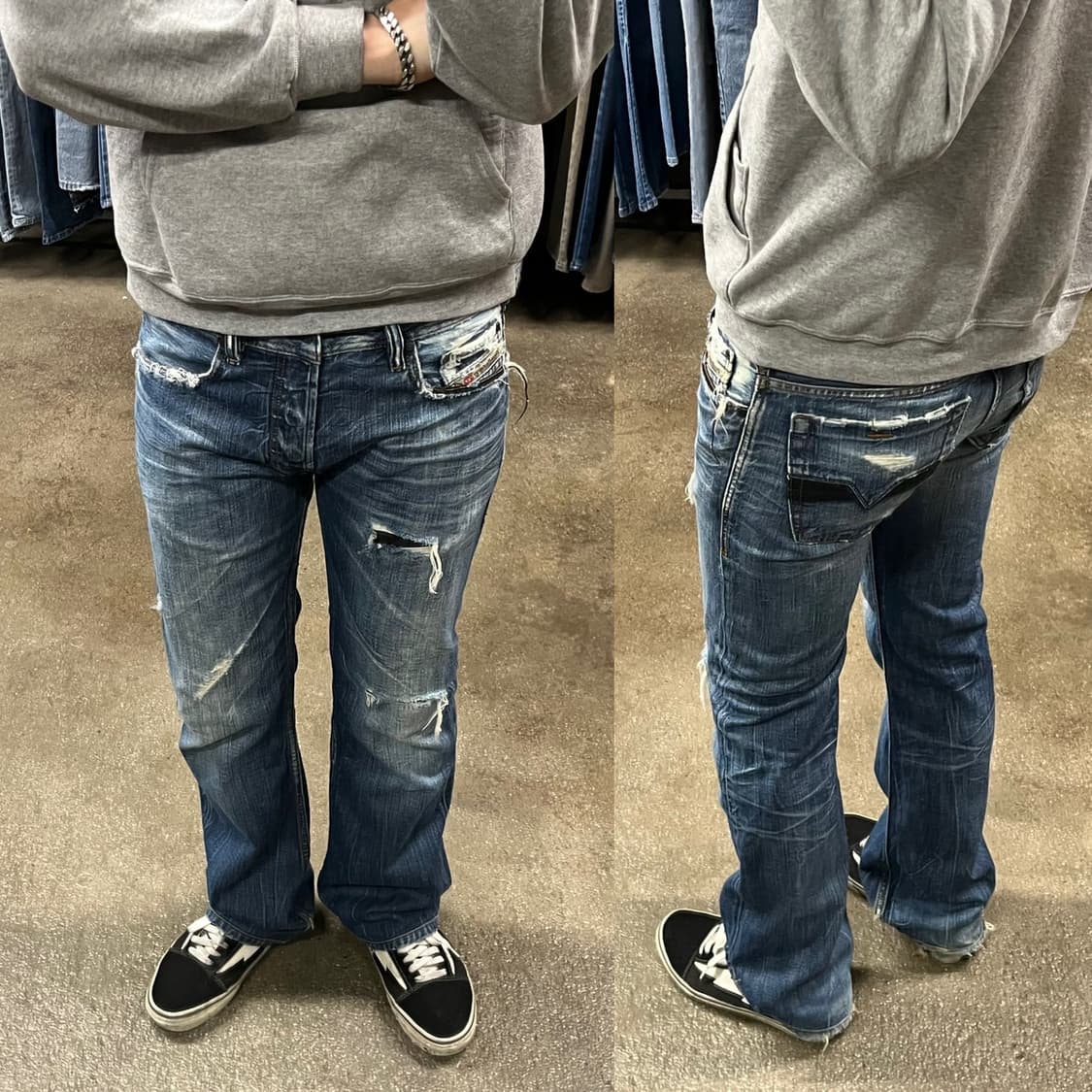 디젤 자티니 디스트레드 데님 부츠컷 (29-30“) 상품이미지7