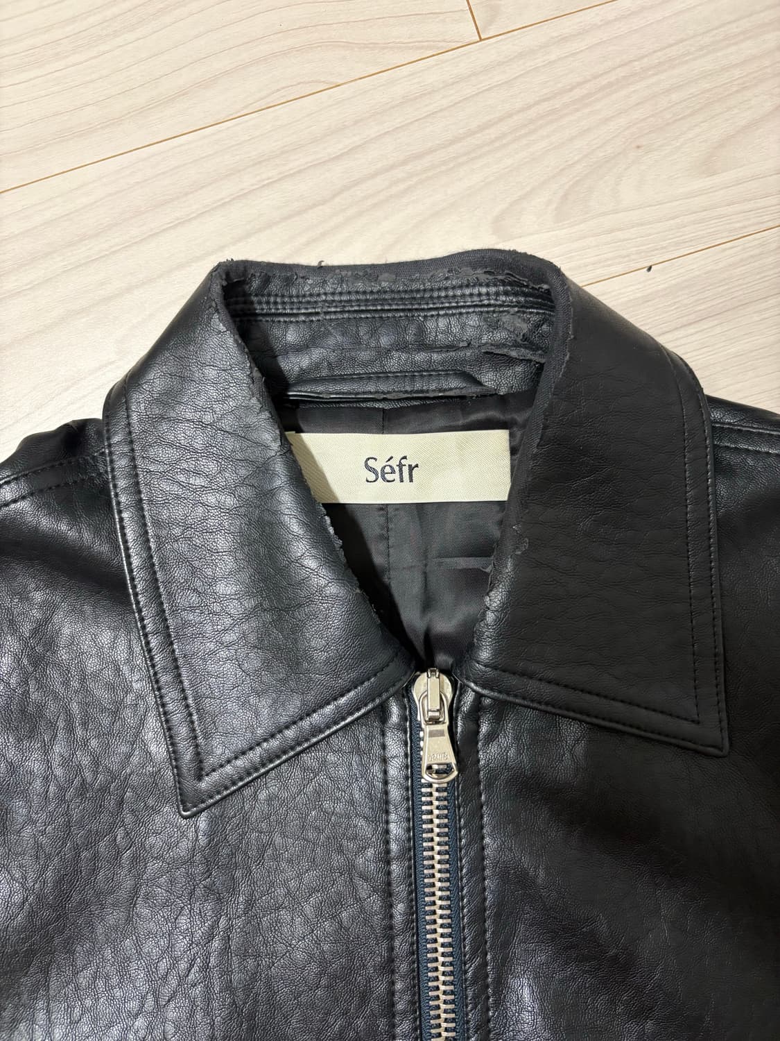 Sefr 블랙 레더 자켓 상품이미지5