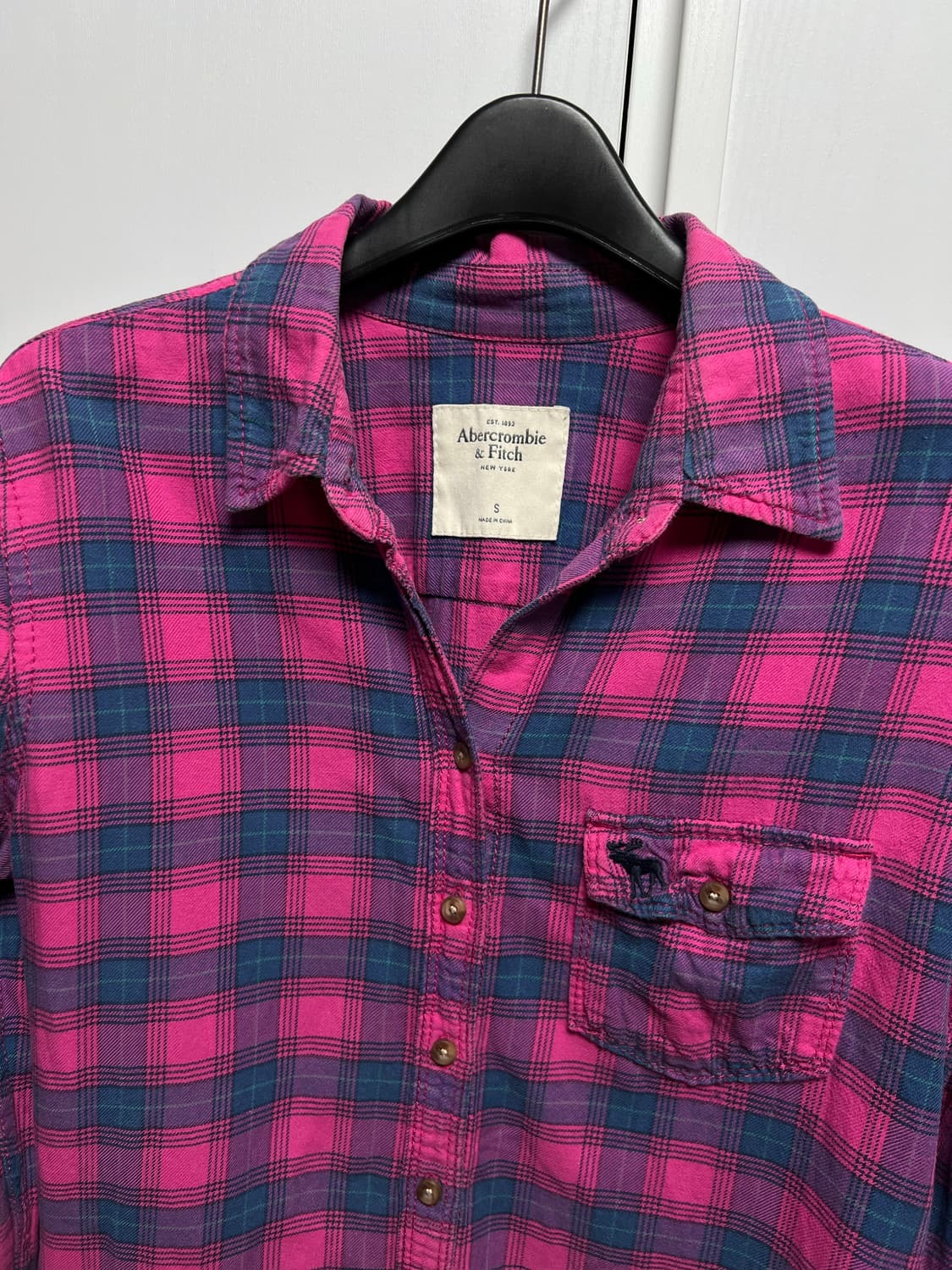 아베크롬비 핑크 체크 셔츠 상품이미지2
