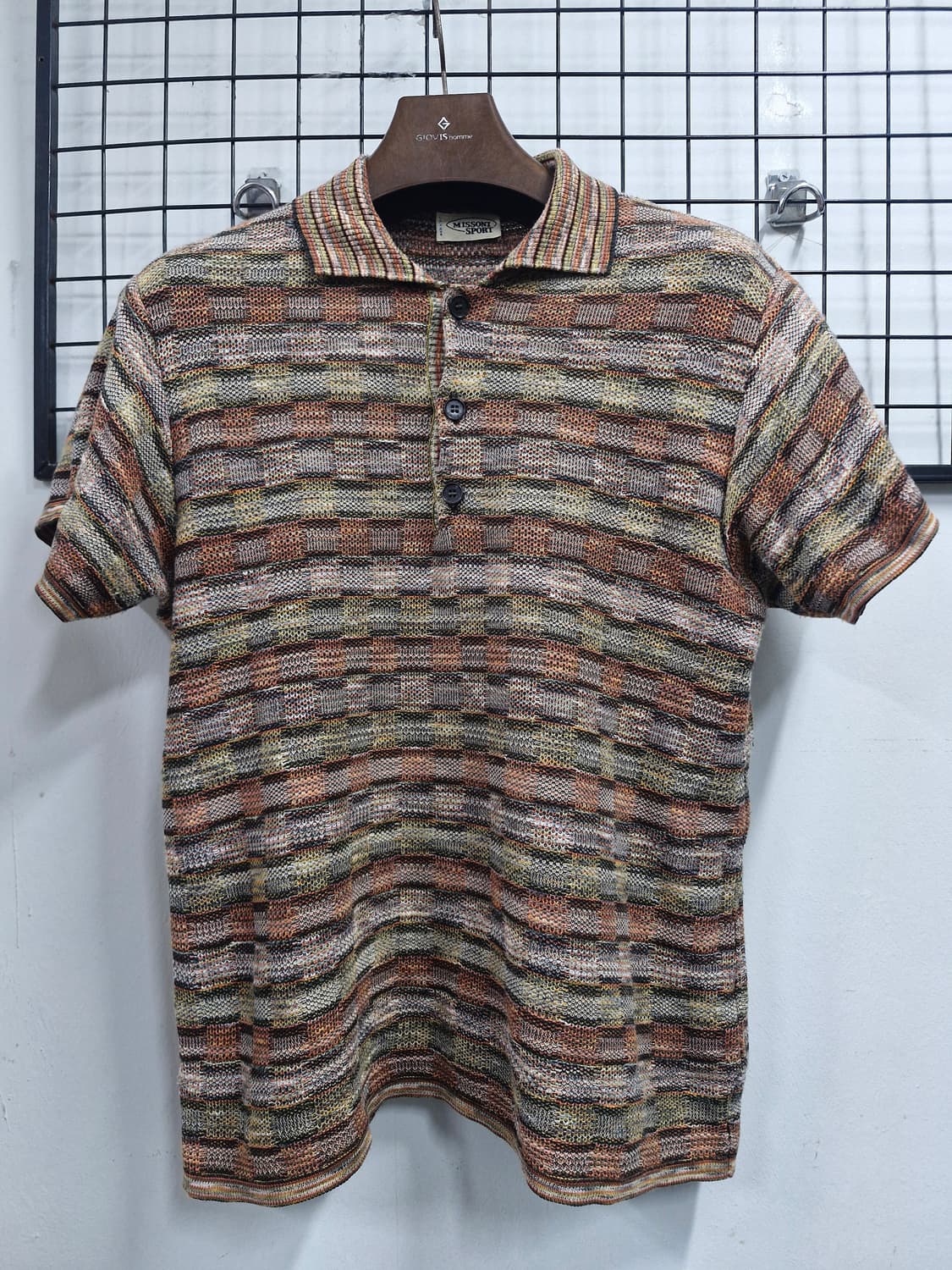 95M 미쏘니 스포츠 빈티지 반팔 카라 니트. 상품이미지1