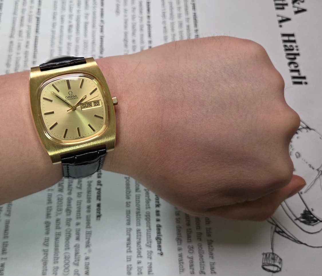 레어] 빈티지 오메가 제네브 점보 테레비 올금장 샴골판 데이데이트 상품이미지9