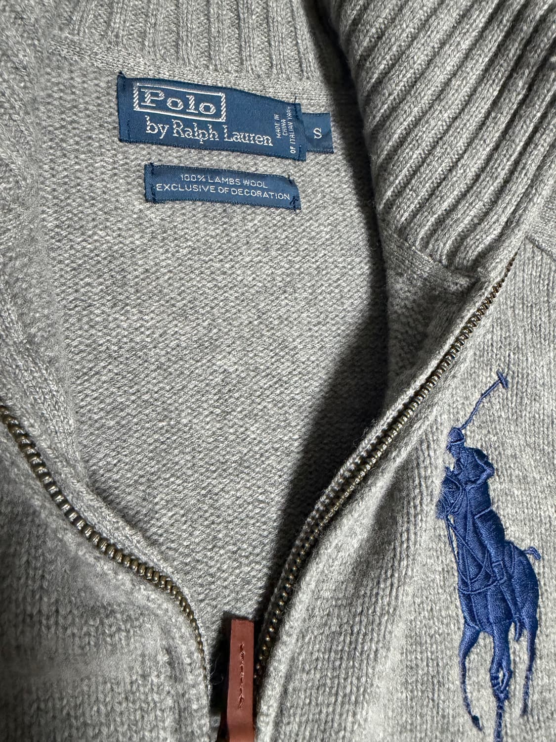 폴로 빅포니 니트집업 90 S사이즈 상품이미지3