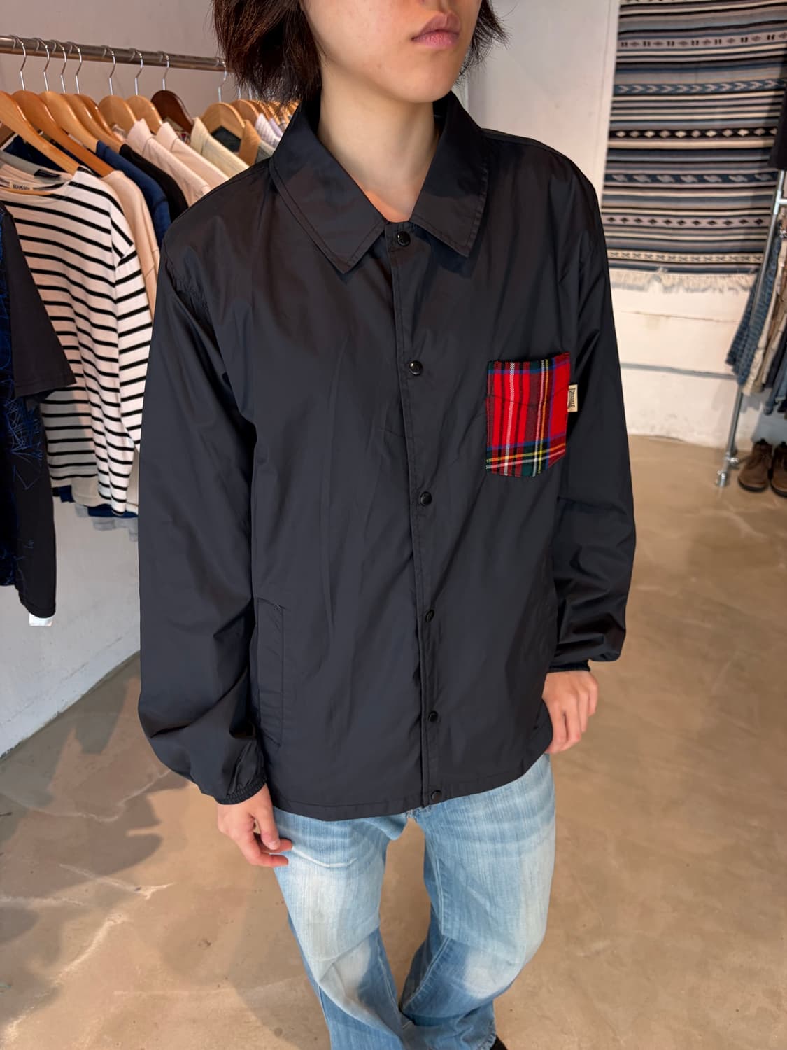 Lonsdale 체크 포켓 코치 자켓 M 상품이미지6