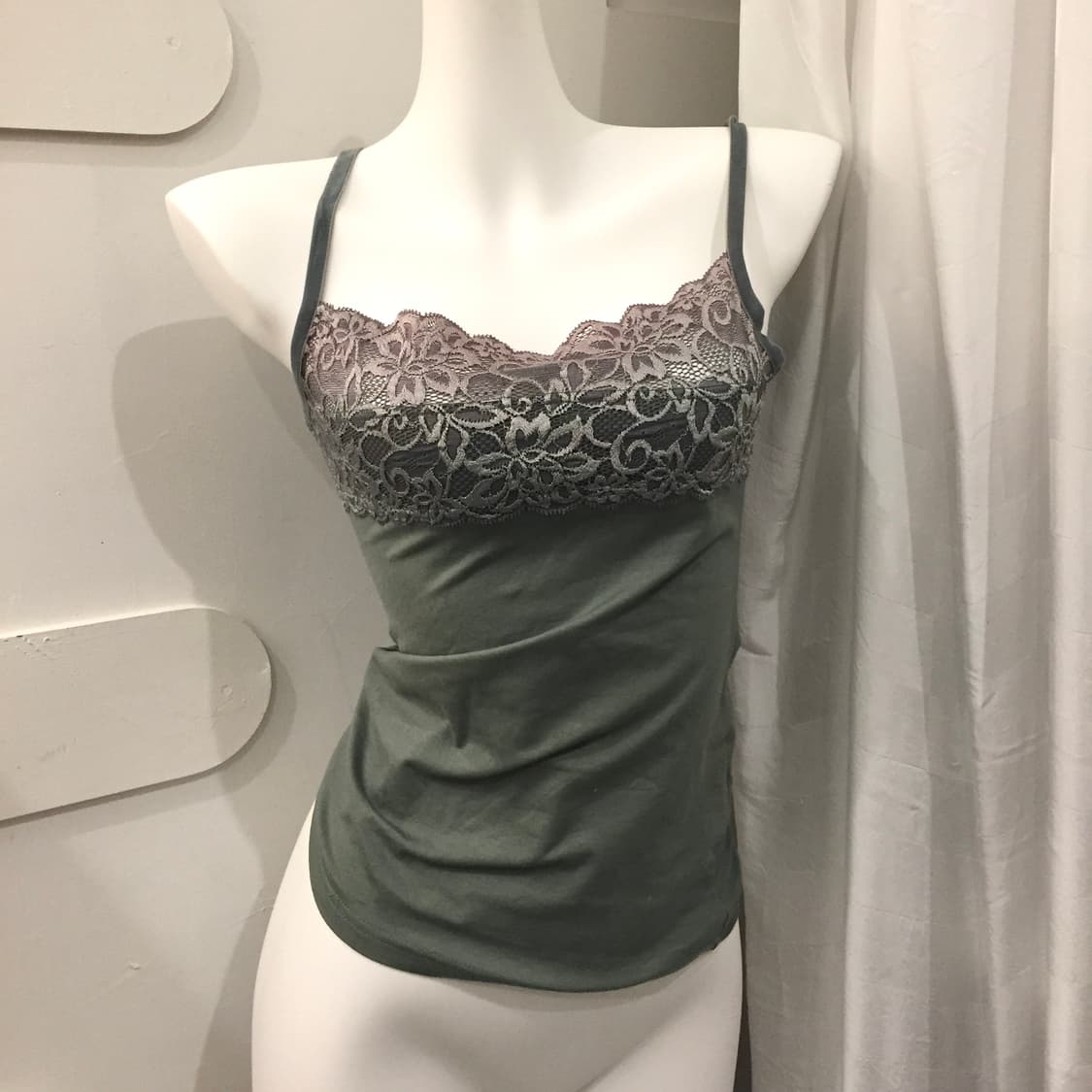Michel Klein 페어리 갸루 카키 레이스 슬리브리스 상품이미지1