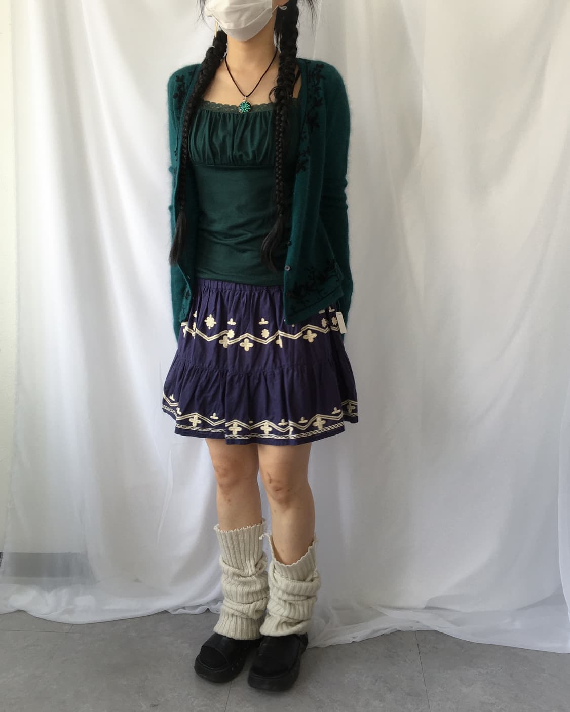 Crochet embroidery point mini skirt 상품이미지4