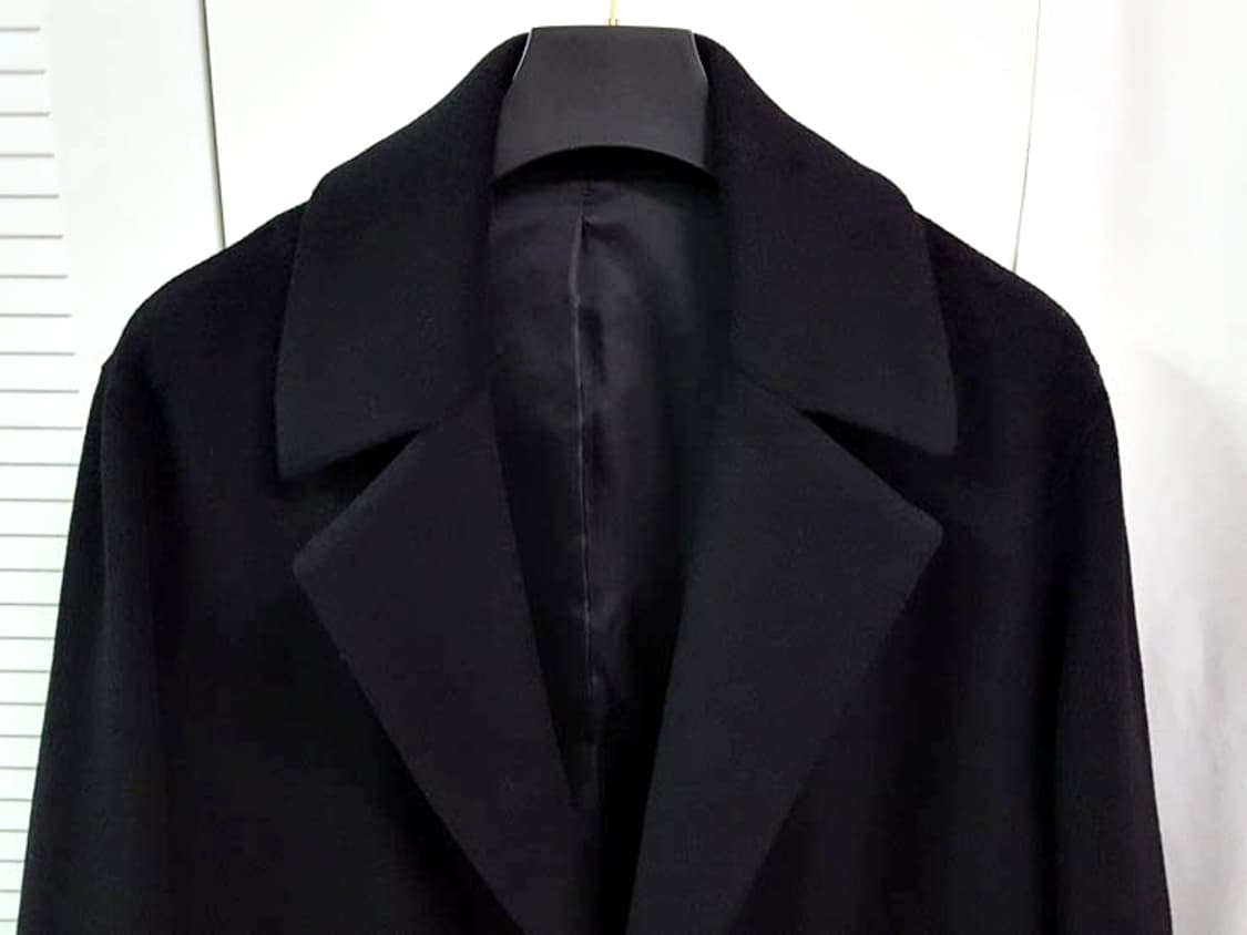 Tngt 남성 세미오버핏 캐시미어 핸드메이드 로브 코트 블랙 상품이미지2