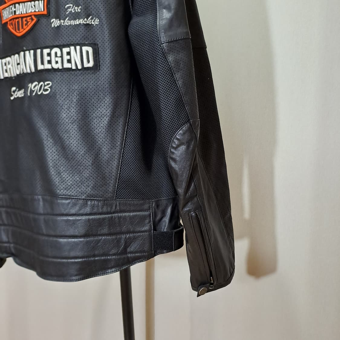 (새제품) 할리패치 소가죽 메쉬 자켓 105-110 B305 상품이미지6