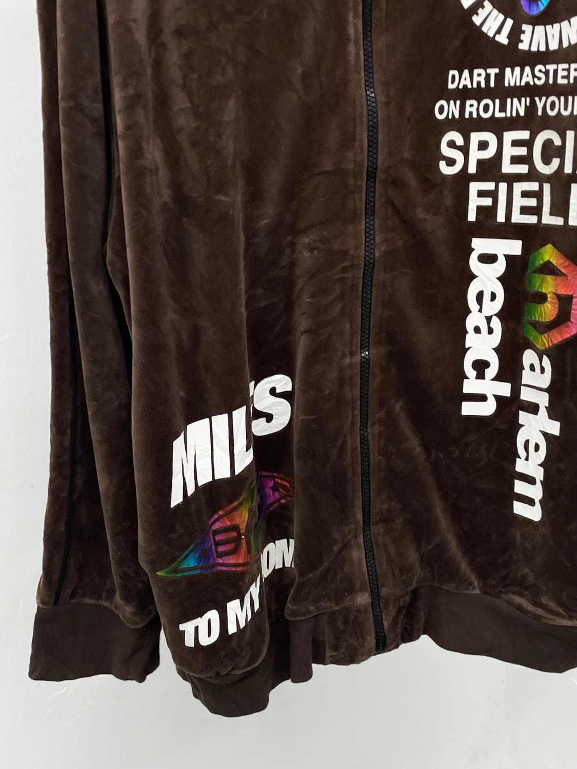 y2k 레터링 벨로아 루즈 집업 상품이미지8