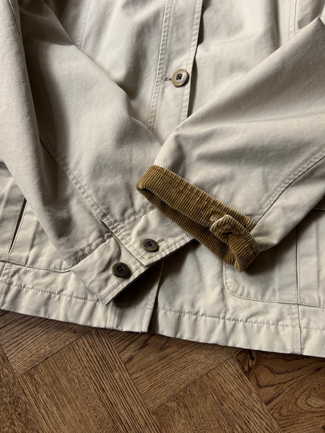 [XL]엘엘빈 USA 체크 라이닝 아이보리 헌팅 자켓 상품이미지6