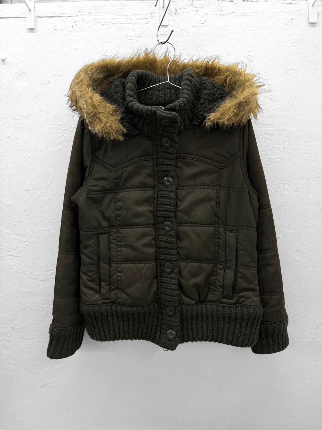 rapua 니트 믹스 후드 점퍼 상품이미지1