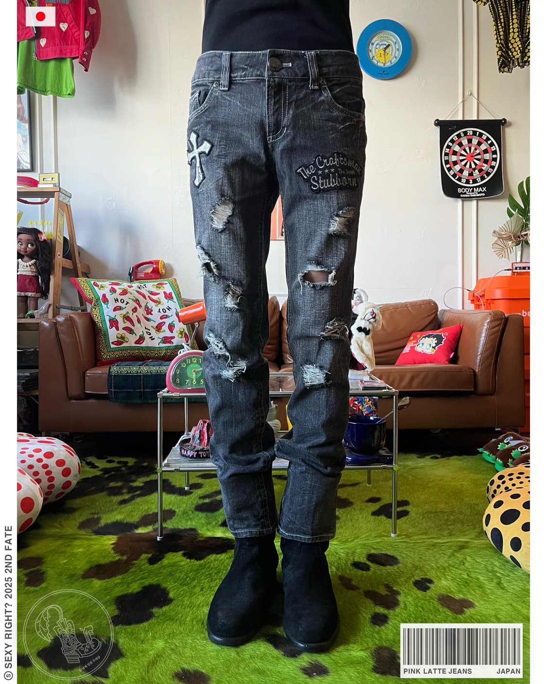 90-00s Pink Latte Jeans Destroyed Denim 상품이미지1