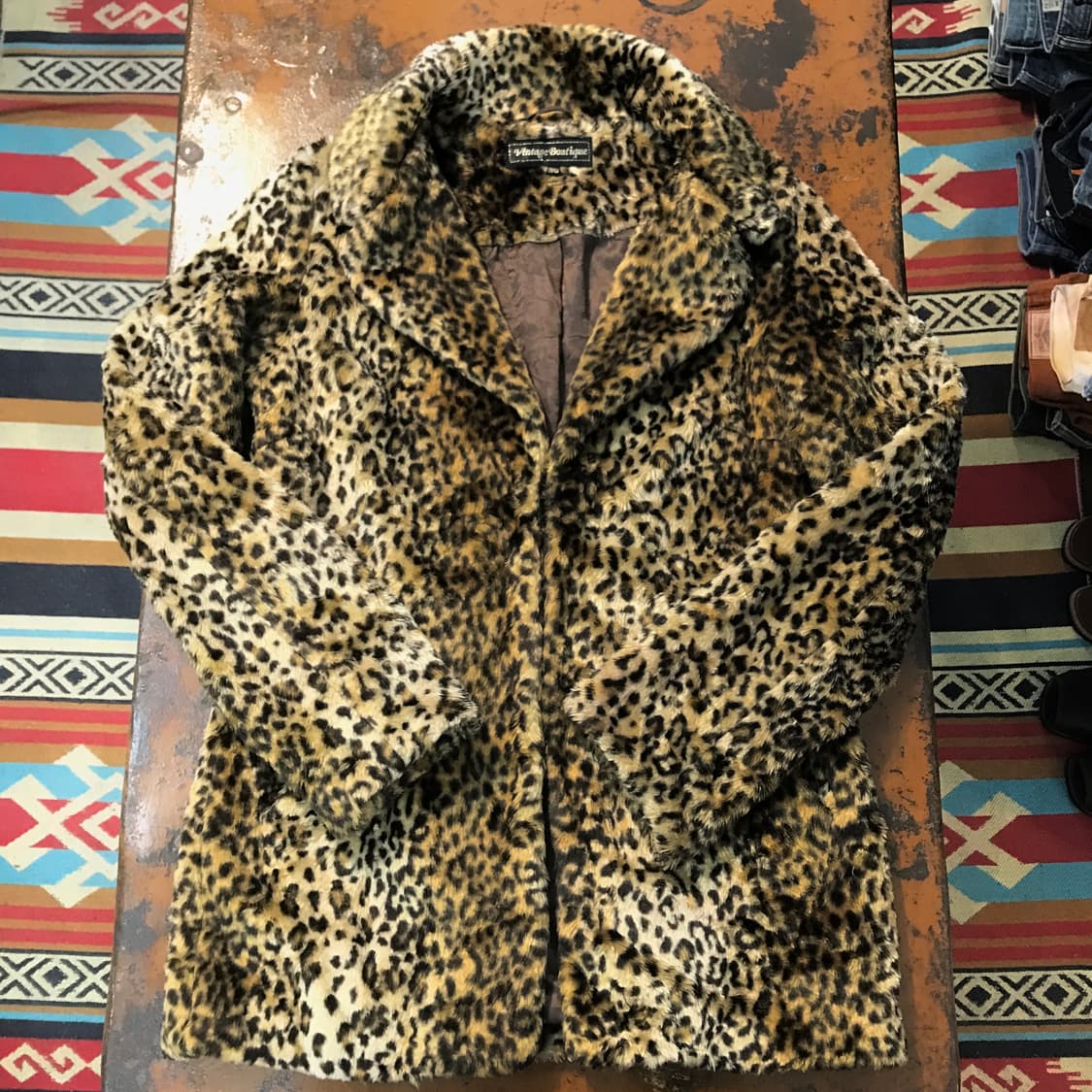 VTG 빈티지 레오파드 패턴 하프 코트 자켓 여성 프리사이즈  상품이미지1