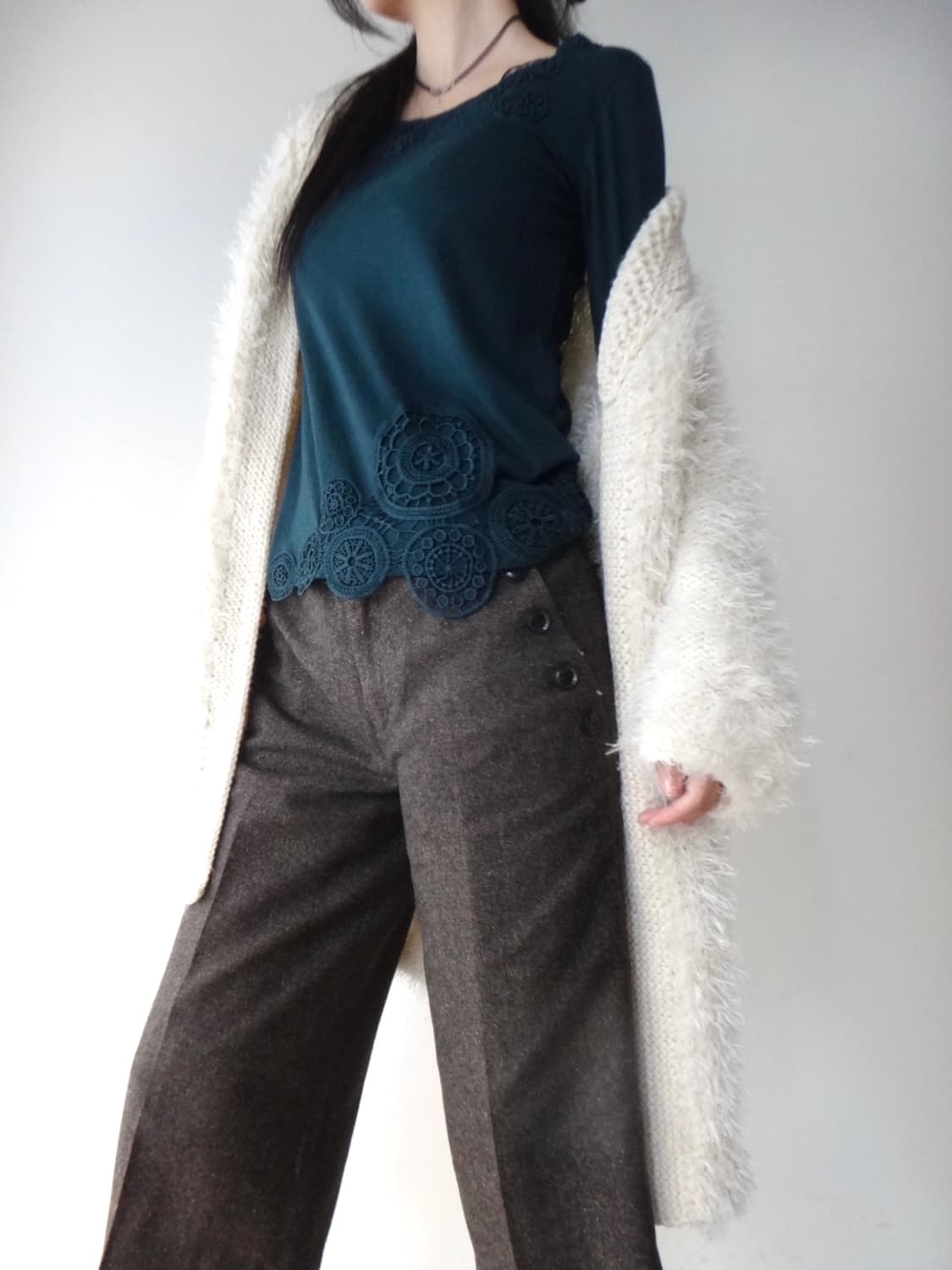 Wheel embroidery sleeveless / teal 상품이미지4