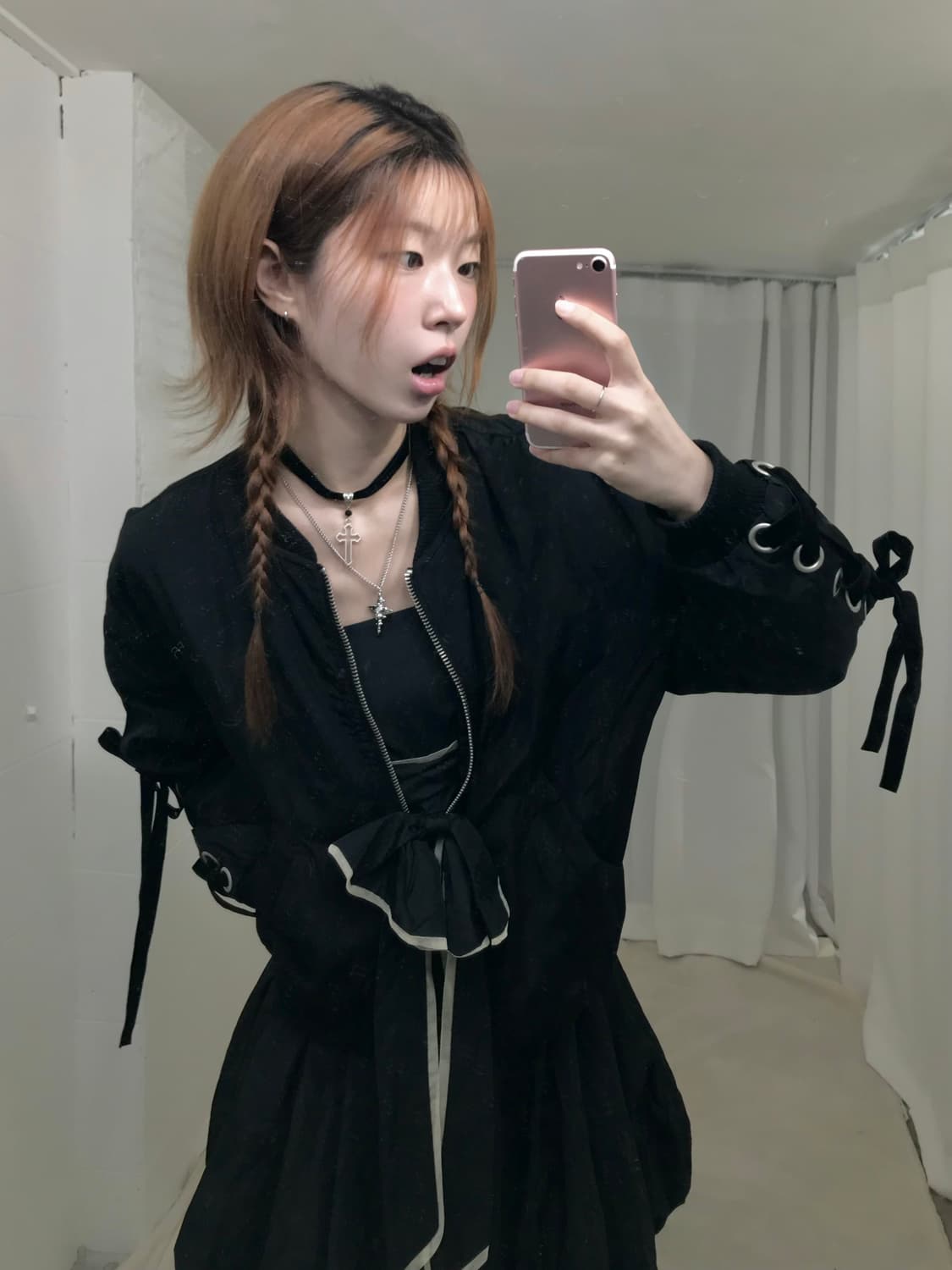 빈티지 블랙 리본 데일리 러블리 펑크 코디 세트 상품이미지2