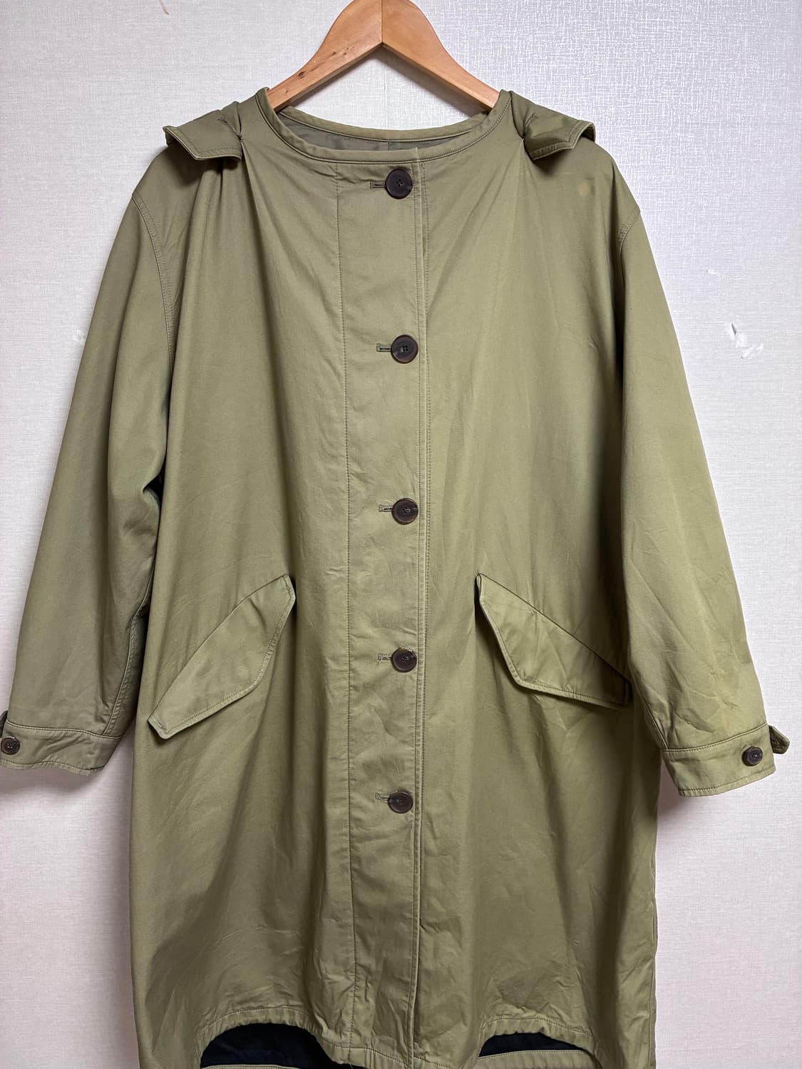 빈티지 스튜디오톰보이 후드코트 카키 상품이미지2