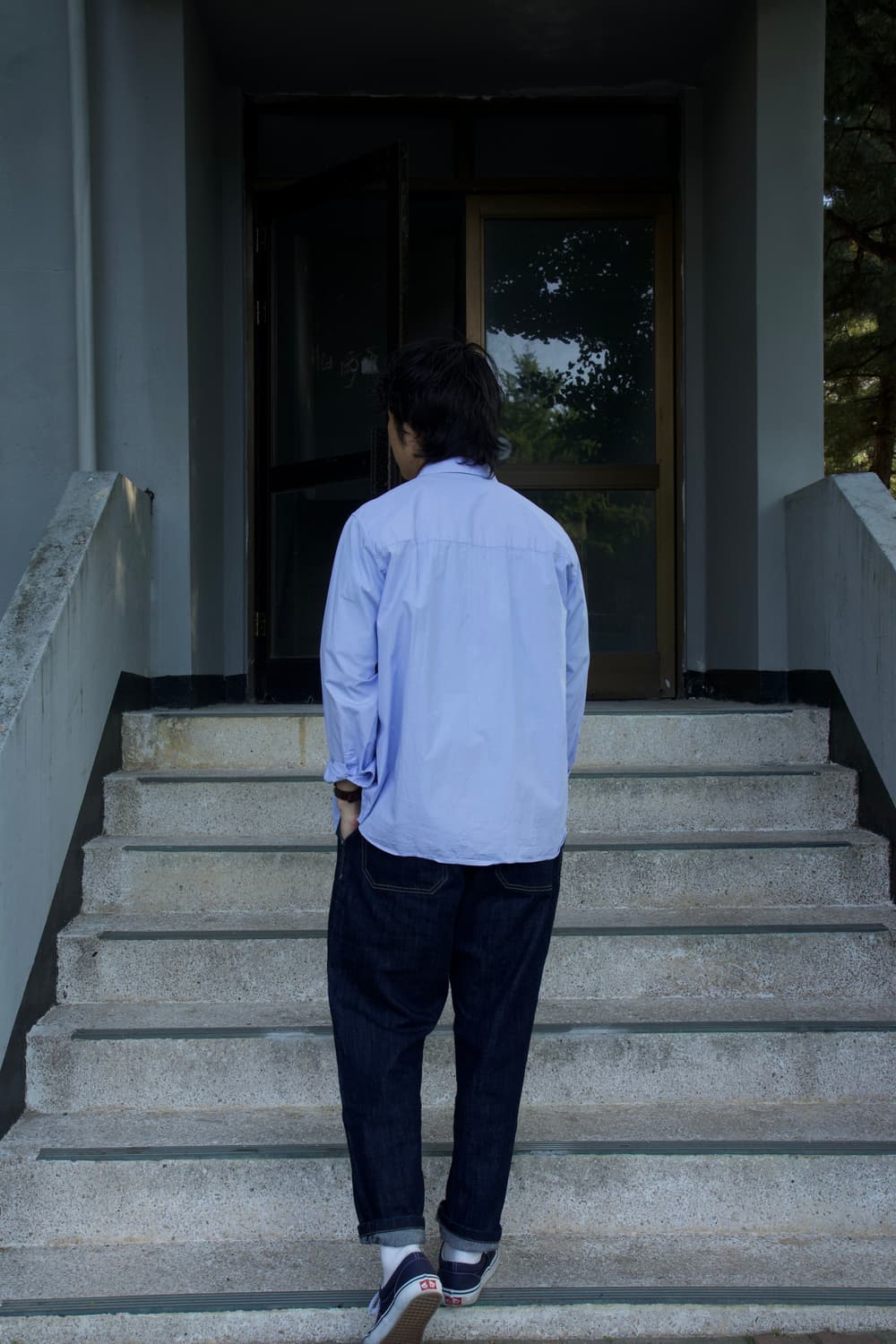 Aton 기자 브로드 스탠다드 셔츠 블루 상품이미지10